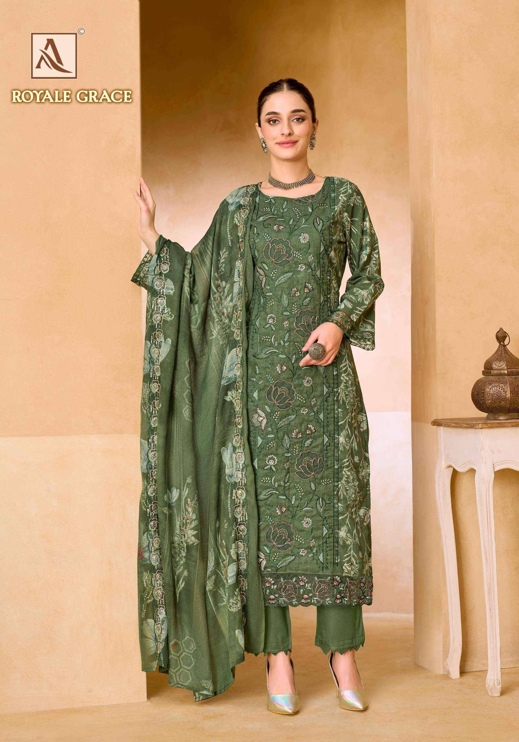 Alok Royale Grace Cambric Cotton Dress Material 6 pcs Catalog
