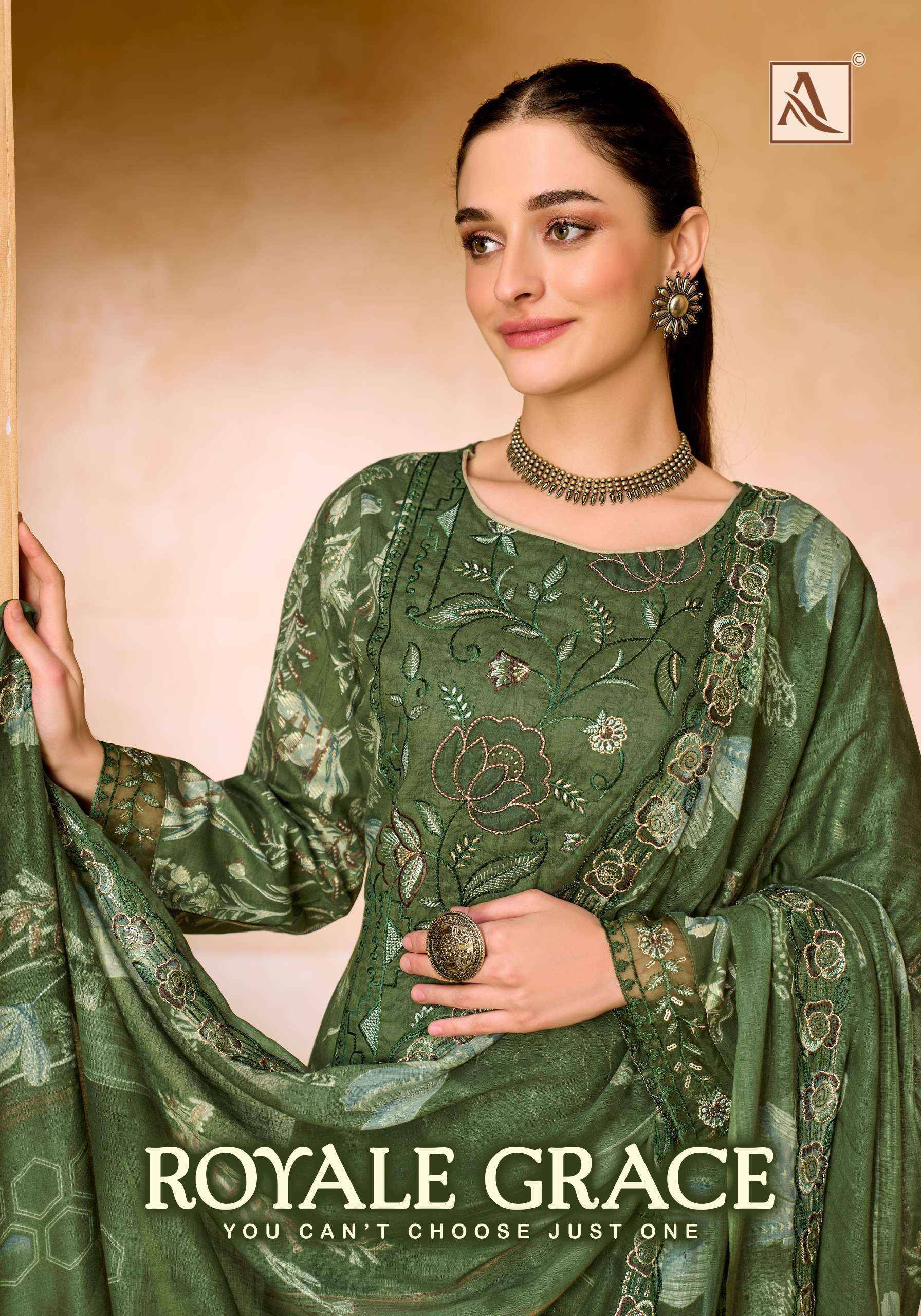 Alok Royale Grace Cambric Cotton Dress Material 6 pcs Catalog