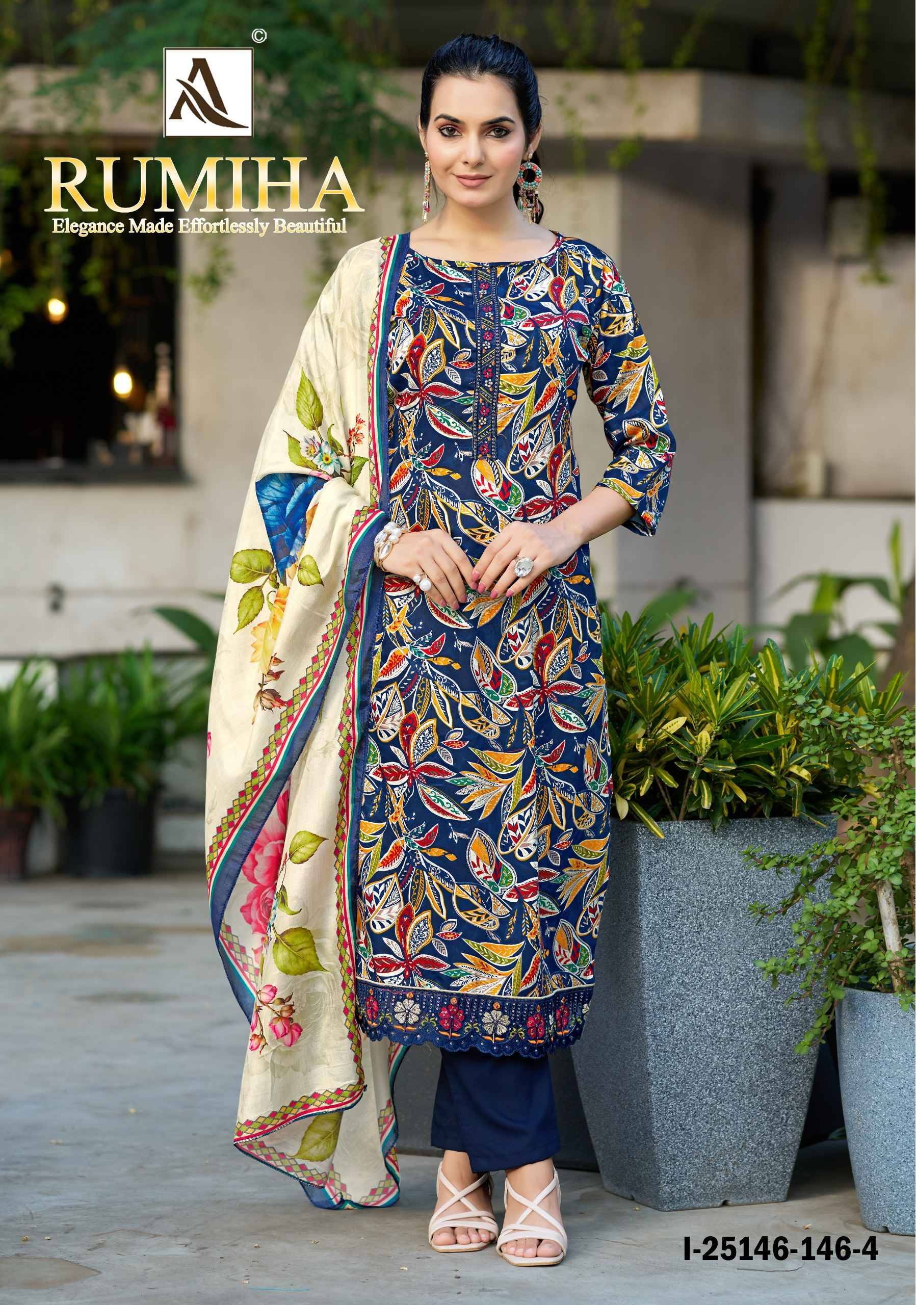 Alok Rumiha Zam Salwar Kameez _ Surat Wholesale market 4 Pcs Catalog 