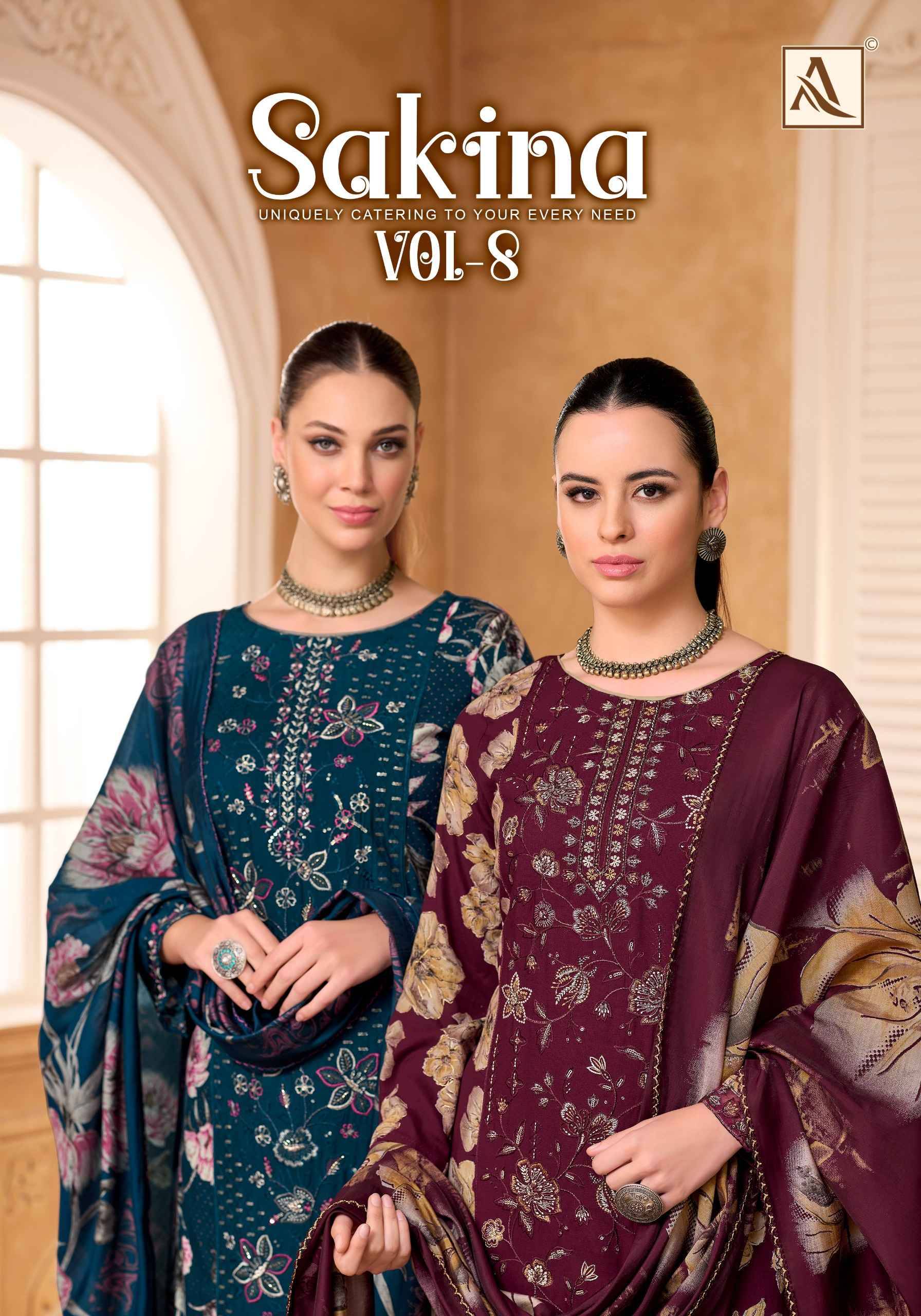 Alok Sakina Vol 8 Viscose Rayon Dress Material 6 pcs Catalog | Surat Wholesale Bazaar