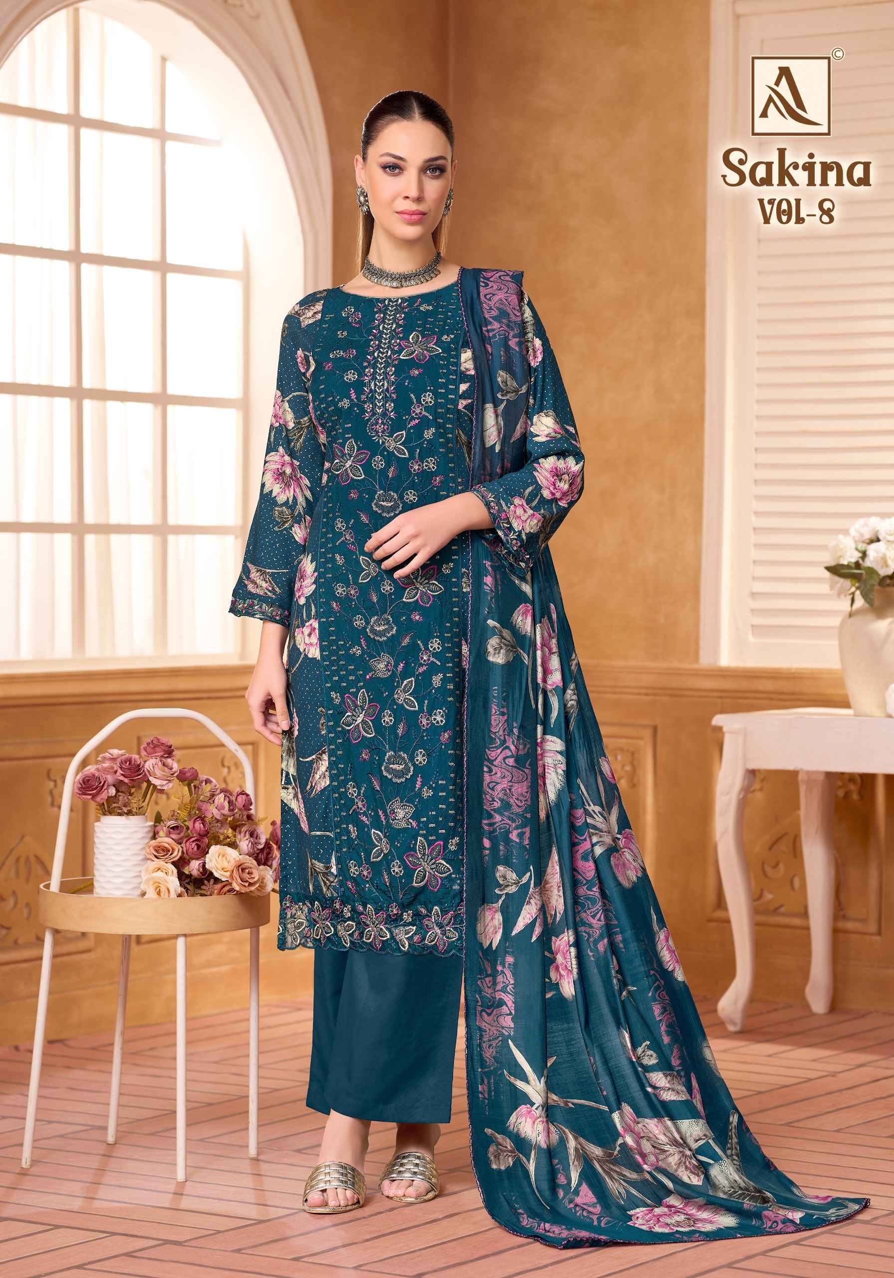 Alok Sakina Vol 8 Viscose Rayon Dress Material 6 pcs Catalog | Surat Wholesale Bazaar