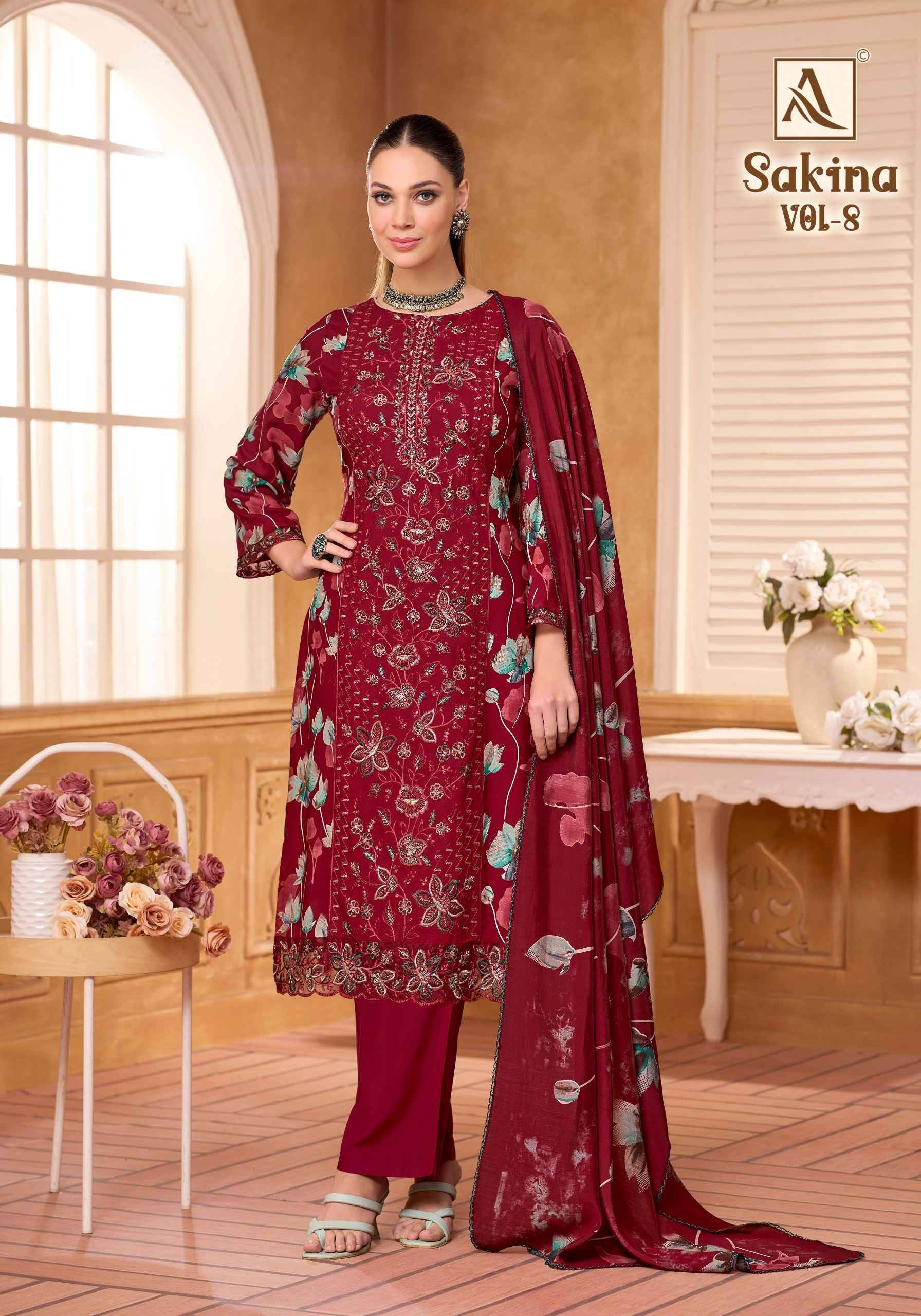 Alok Sakina Vol 8 Viscose Rayon Dress Material 6 pcs Catalog | Surat Wholesale Bazaar