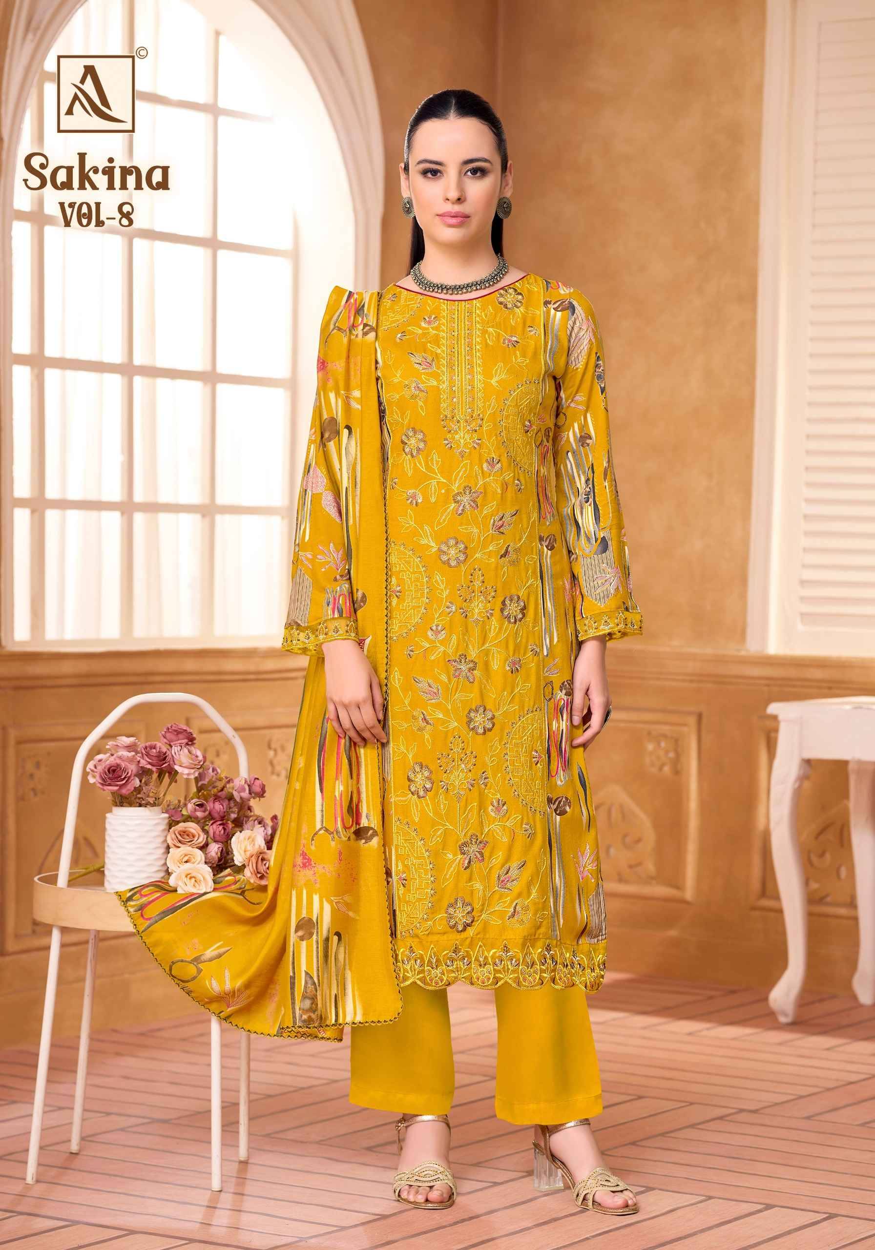 Alok Sakina Vol 8 Viscose Rayon Dress Material 6 pcs Catalog | Surat Wholesale Bazaar