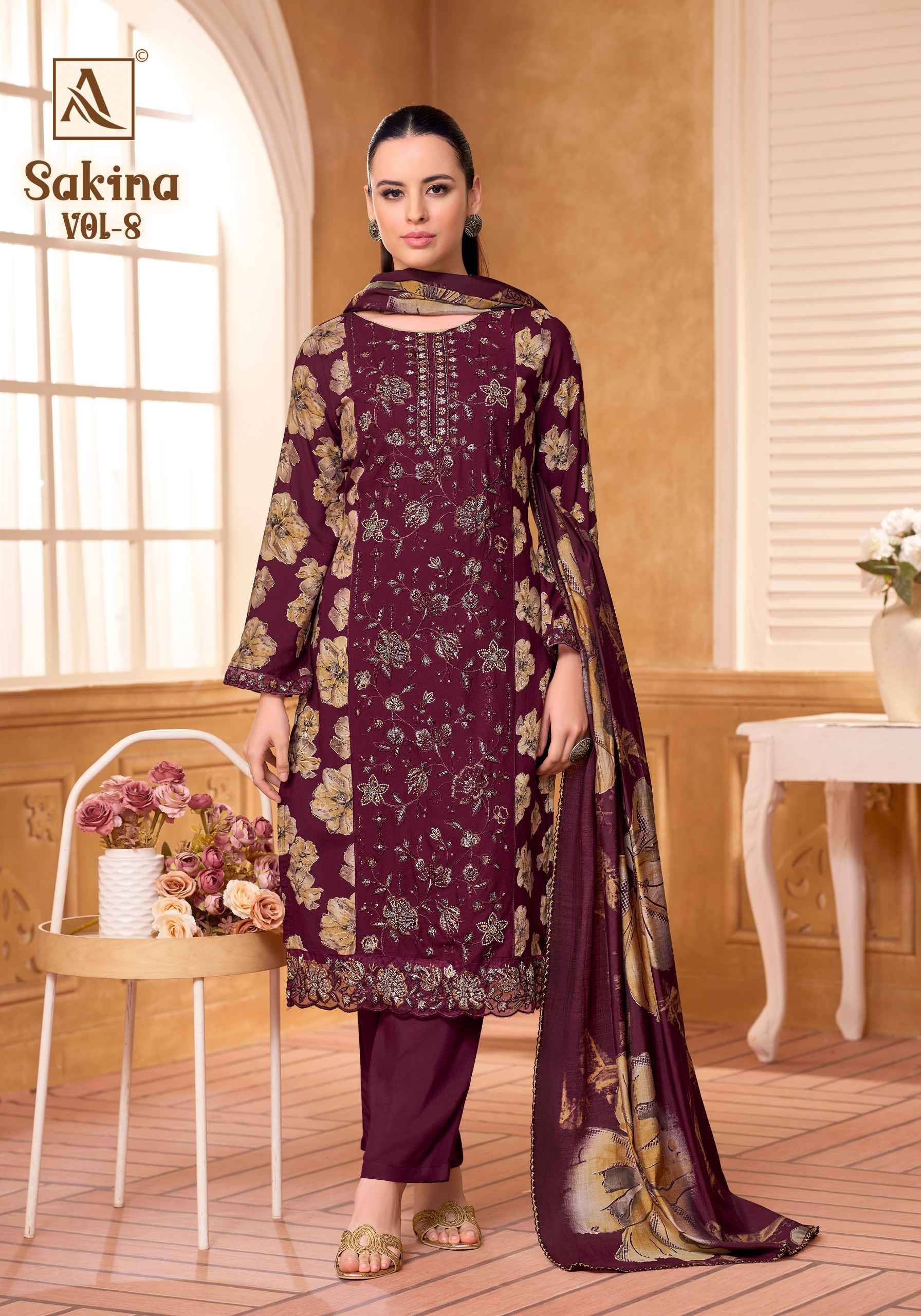 Alok Sakina Vol 8 Viscose Rayon Dress Material 6 pcs Catalog | Surat Wholesale Bazaar