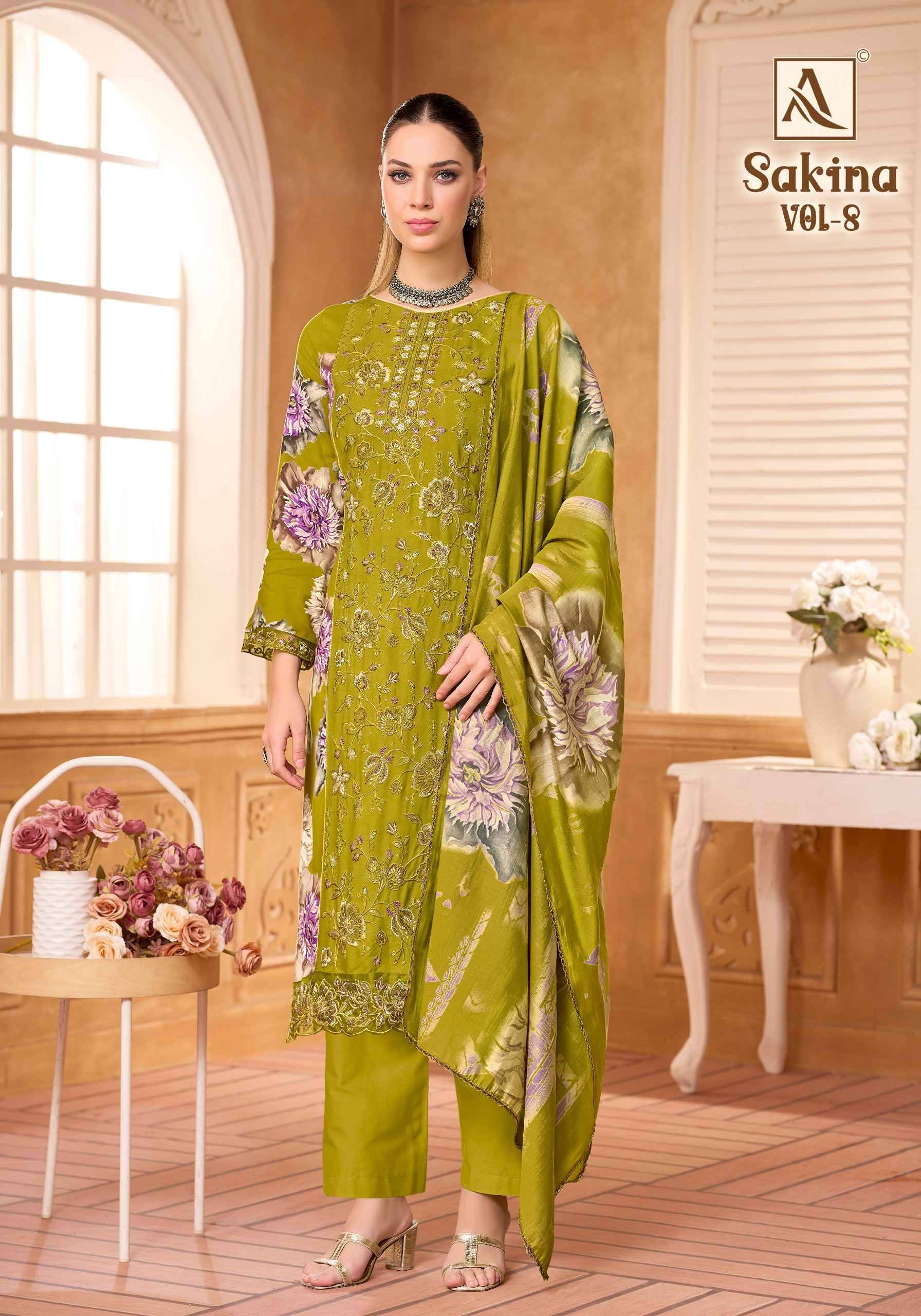 Alok Sakina Vol 8 Viscose Rayon Dress Material 6 pcs Catalog | Surat Wholesale Bazaar
