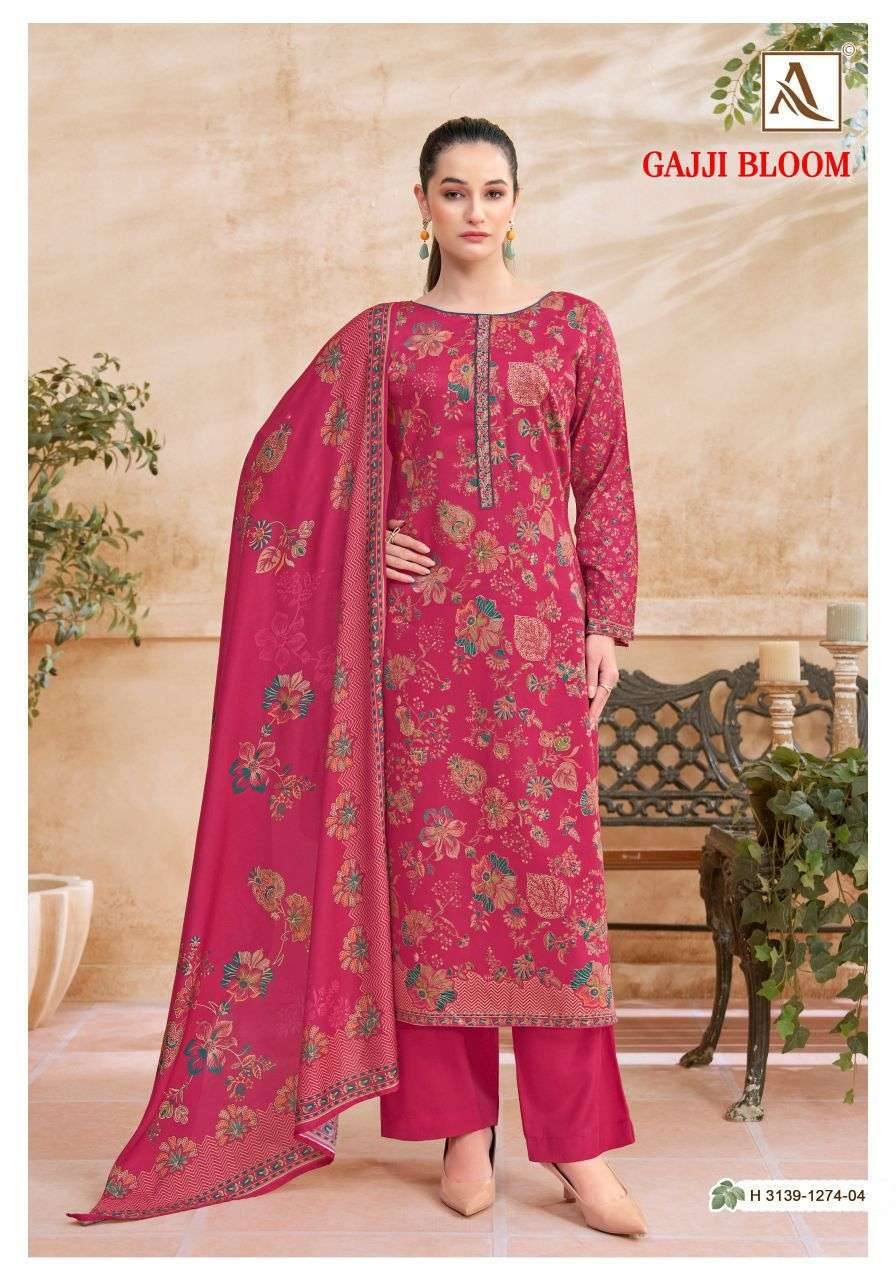 Alok Suit Gajji Bloom Viscose Pashmina Dress Material 6 Pcs Catalog