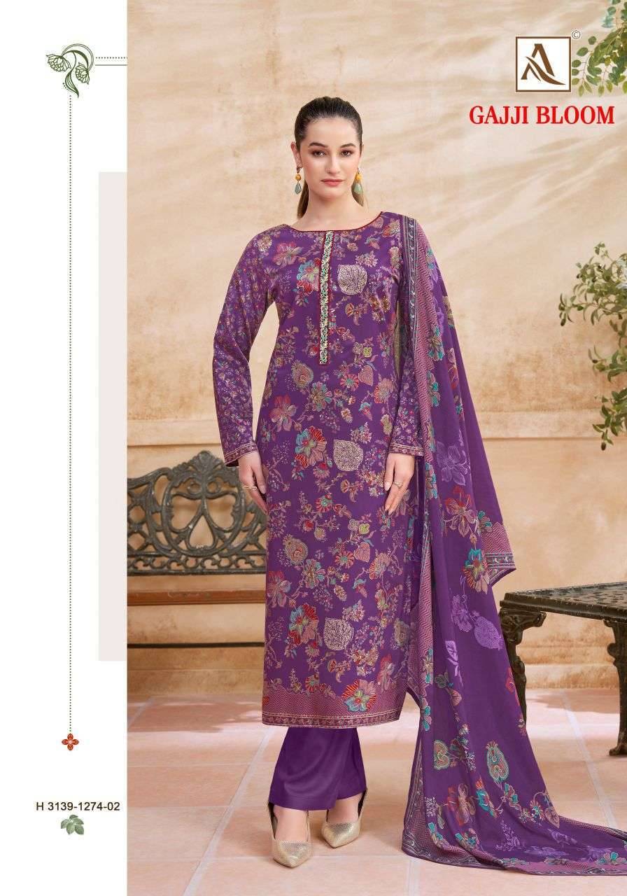 Alok Suit Gajji Bloom Viscose Pashmina Dress Material 6 Pcs Catalog