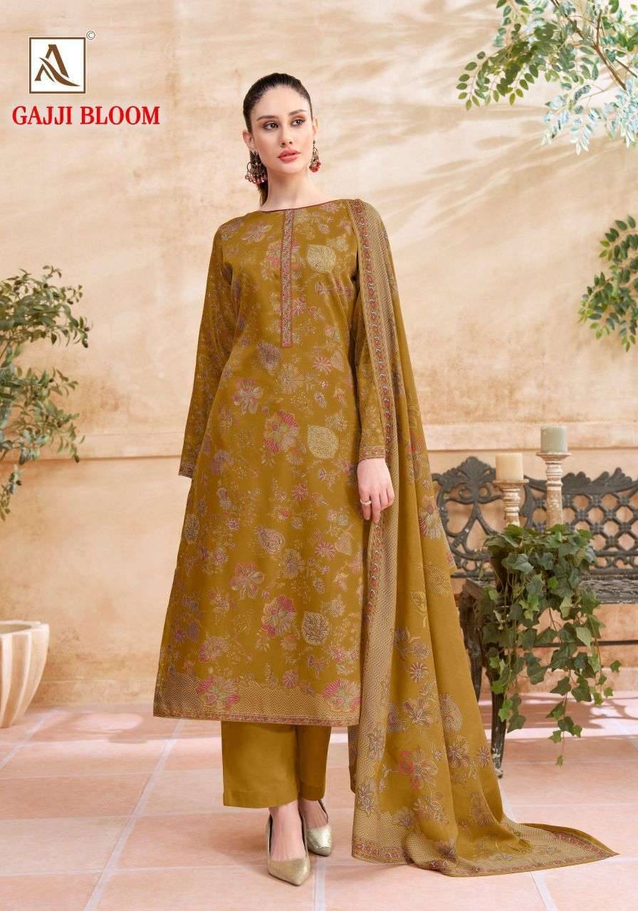 Alok Suit Gajji Bloom Viscose Pashmina Dress Material 6 Pcs Catalog