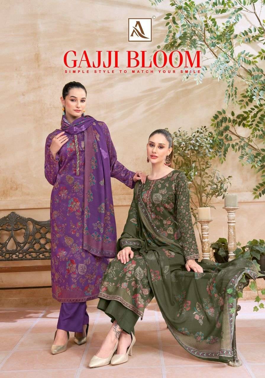 Alok Suit Gajji Bloom Viscose Pashmina Dress Material 6 Pcs Catalog