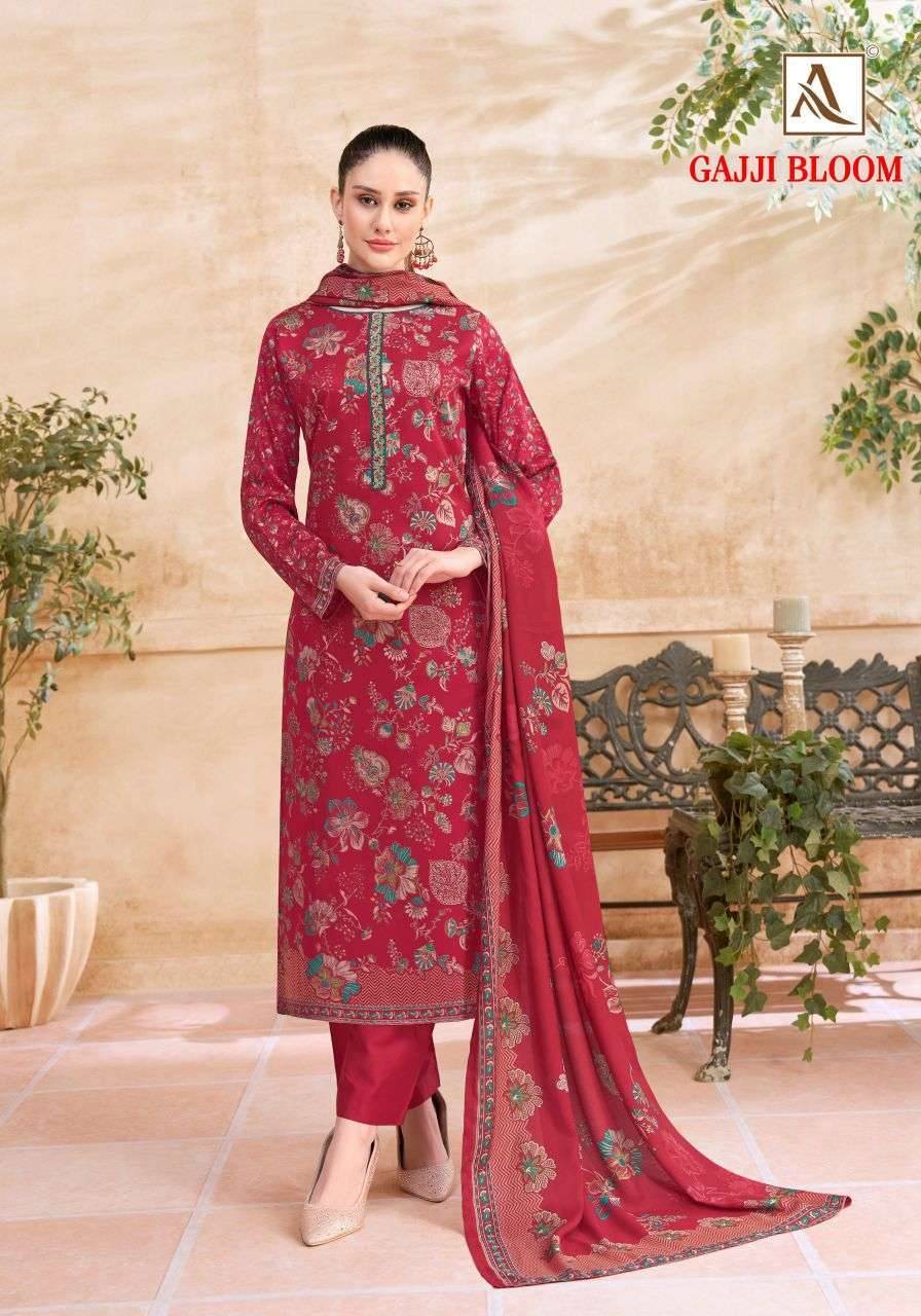 Alok Suit Gajji Bloom Viscose Pashmina Dress Material 6 Pcs Catalog