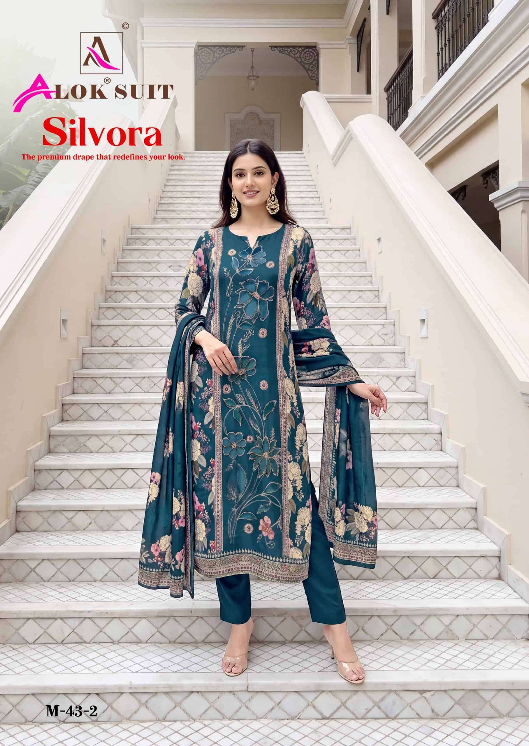 Alok Suit Silvora Muslin Dress Material With Price 4 Pcs Catalog | Surat Wholesale Shop