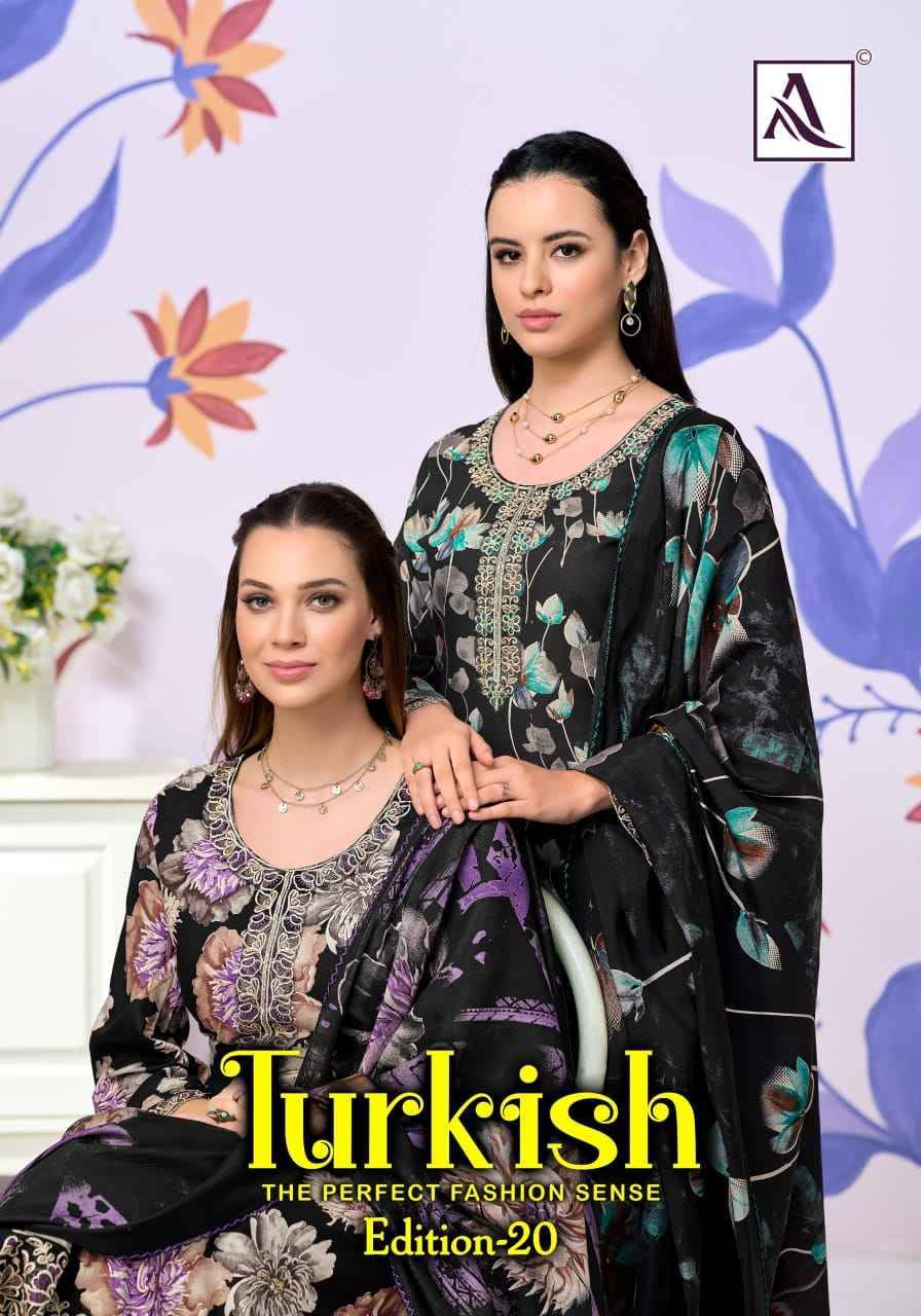 Alok Turkish Edition 20 Viscose Reyon Dress Material 6 pcs Catalog | Surat Wholesale Market