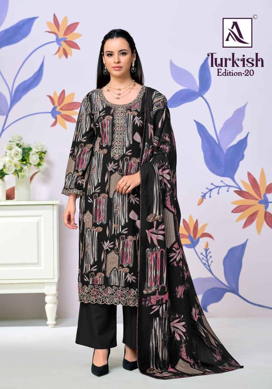 Alok Turkish Edition 20 Viscose Reyon Dress Material 6 pcs Catalog | Surat Wholesale Market