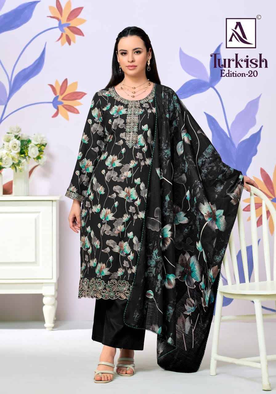 Alok Turkish Edition 20 Viscose Reyon Dress Material 6 pcs Catalog | Surat Wholesale Market