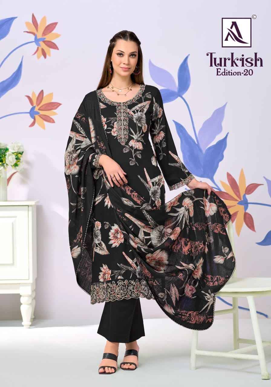 Alok Turkish Edition 20 Viscose Reyon Dress Material 6 pcs Catalog | Surat Wholesale Market