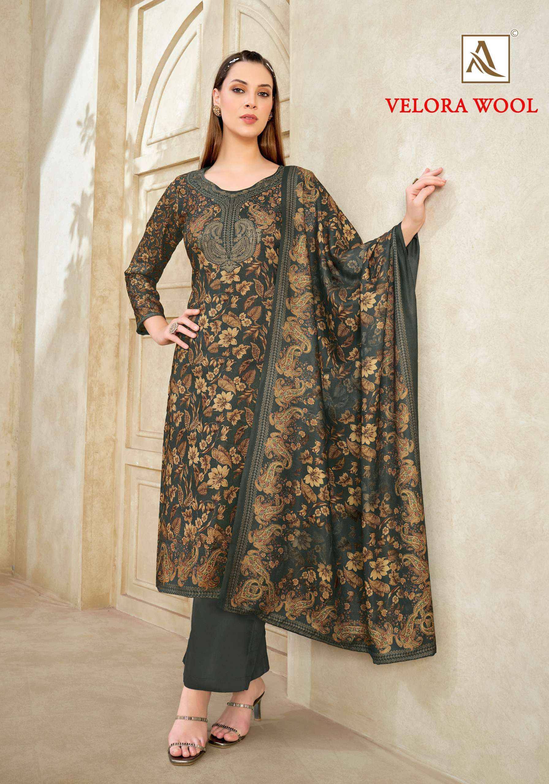 Alok Velora Wool Pashmina Salwar Kameez 6 Pcs Catalog 