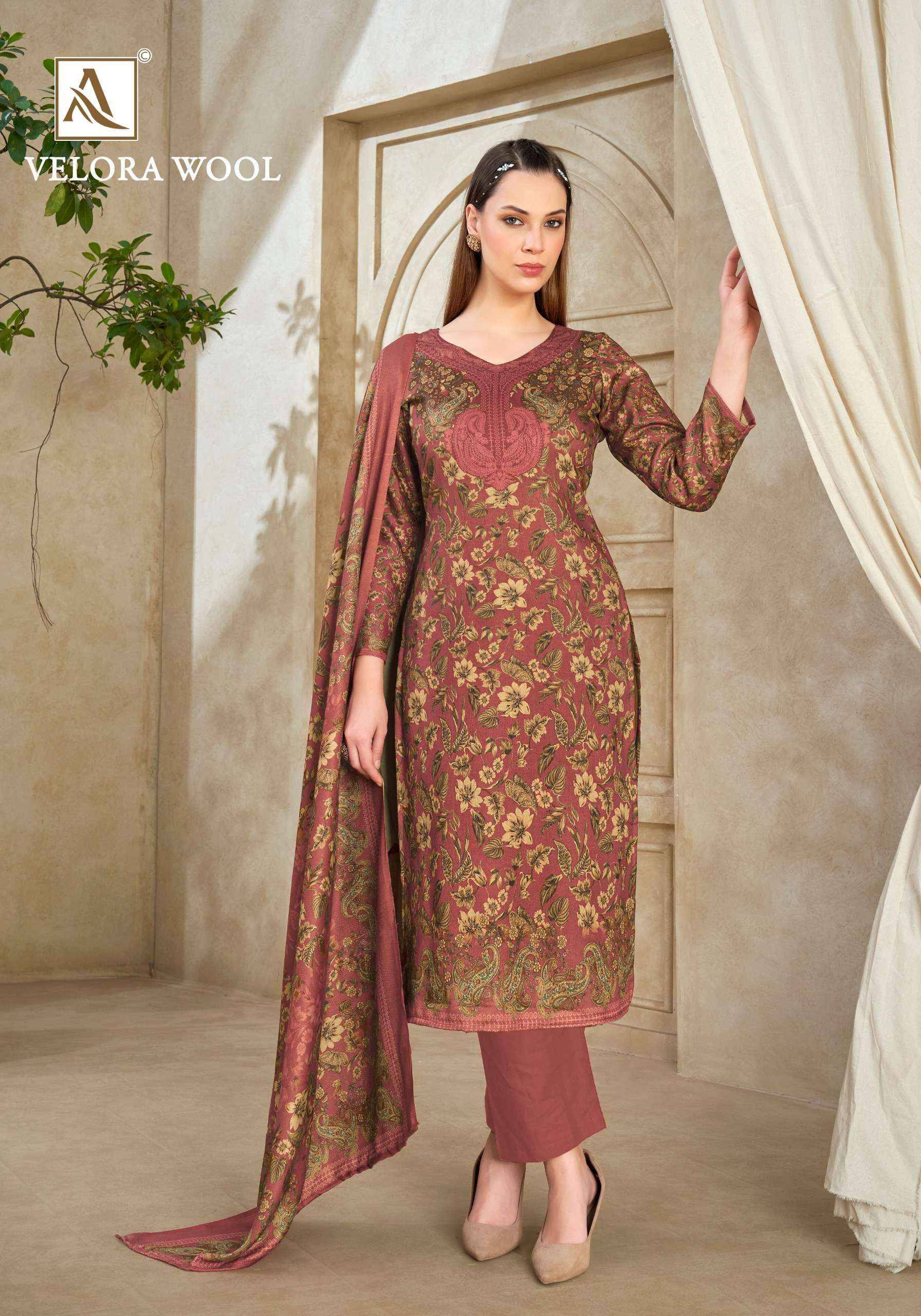 Alok Velora Wool Pashmina Salwar Kameez 6 Pcs Catalog 