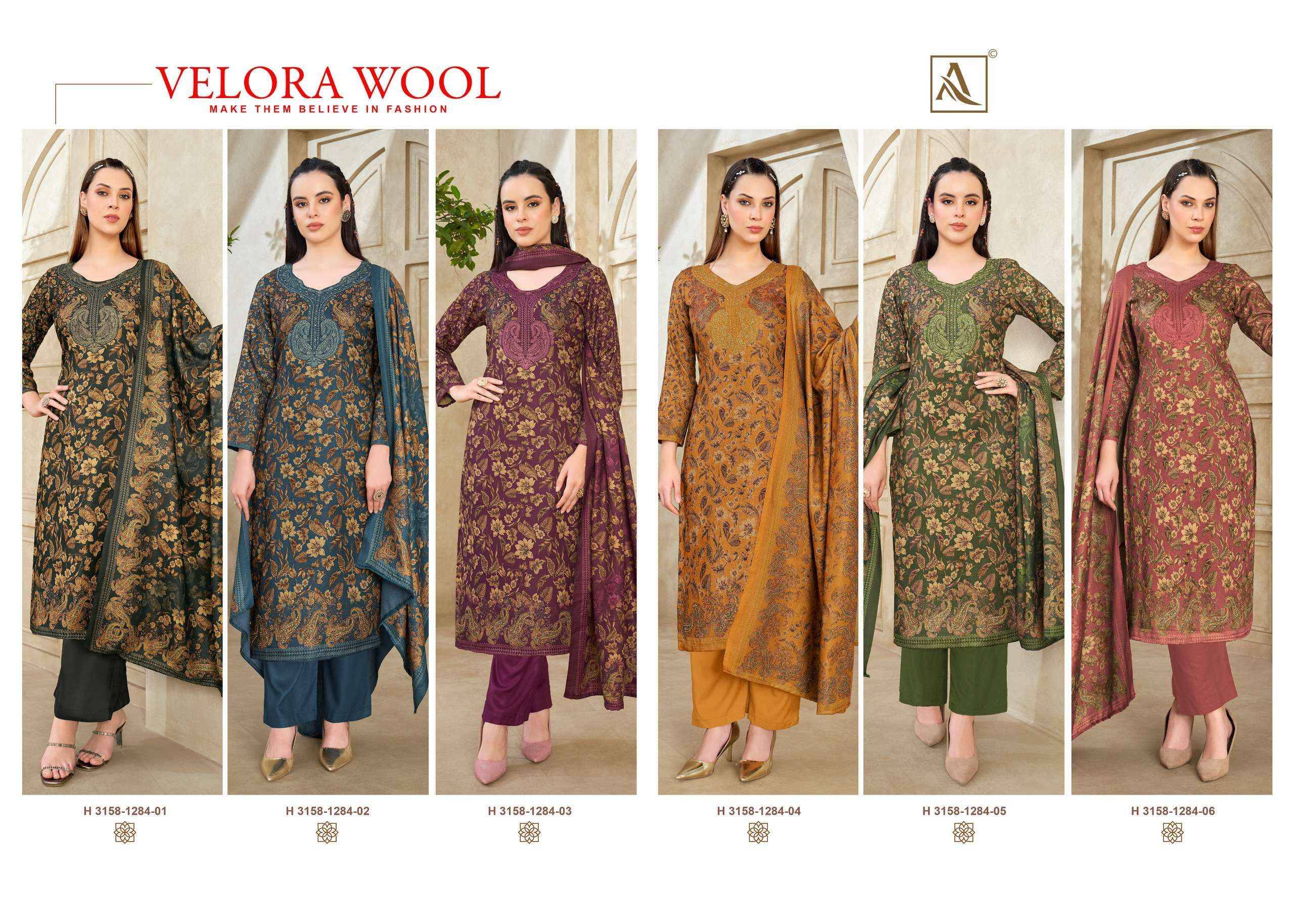 Alok Velora Wool Pashmina Salwar Kameez 6 Pcs Catalog 