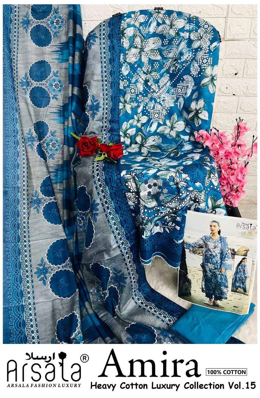 Arsala Fashion Amira Vol 15 Cotton Salwar Suit _ Surat Wholesale Market 6 Pcs Catalog 