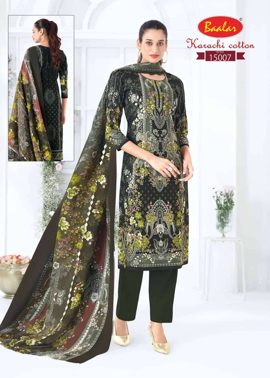 Baalar Karachi Cotton Vol 15 Pure Lawn Cotton Dress Material 12 Pcs Catalog