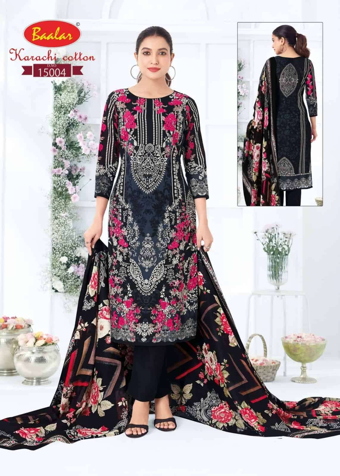 Baalar Karachi Cotton Vol 15 Pure Lawn Cotton Dress Material 12 Pcs Catalog
