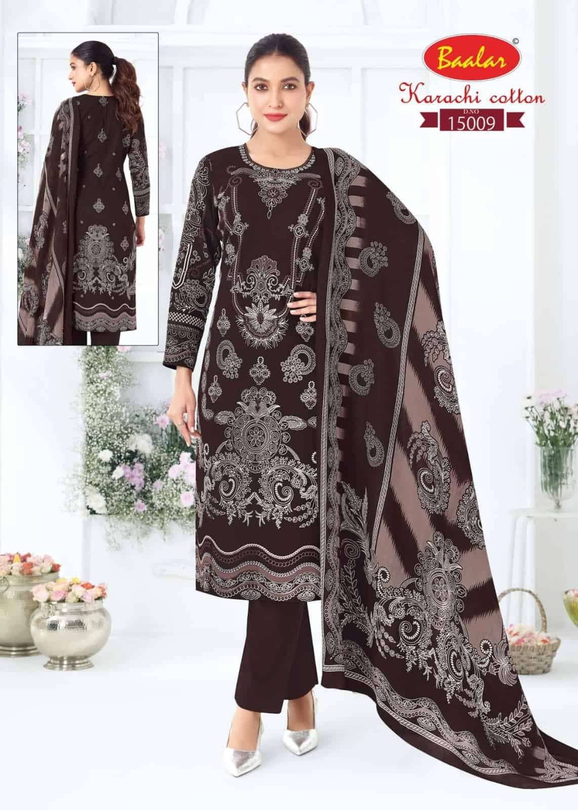 Baalar Karachi Cotton Vol 15 Pure Lawn Cotton Dress Material 12 Pcs Catalog
