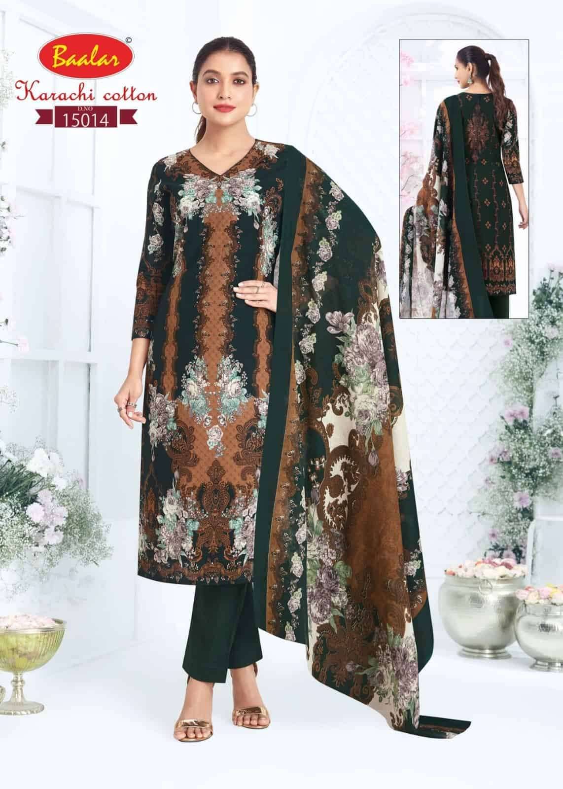 Baalar Karachi Cotton Vol 15 Pure Lawn Cotton Dress Material 12 Pcs Catalog