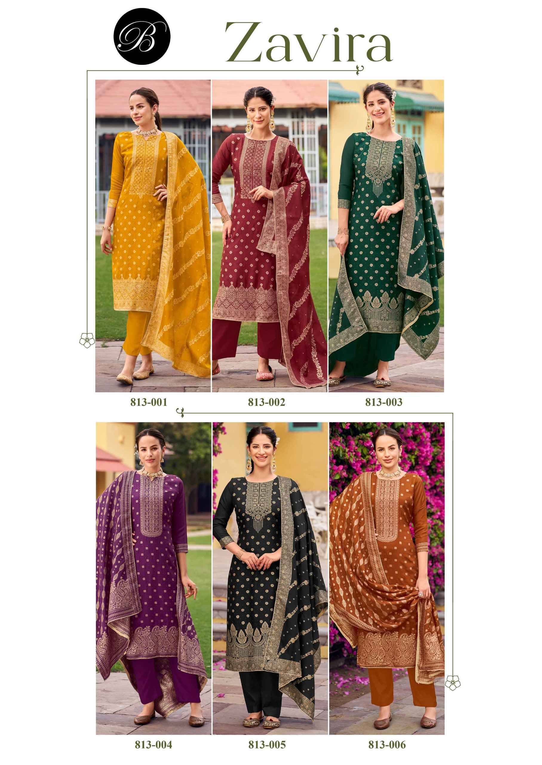Belliza Zavira Viscose Dola Silk Dress Material 6 pcs Catalogue | Surat Wholesaler