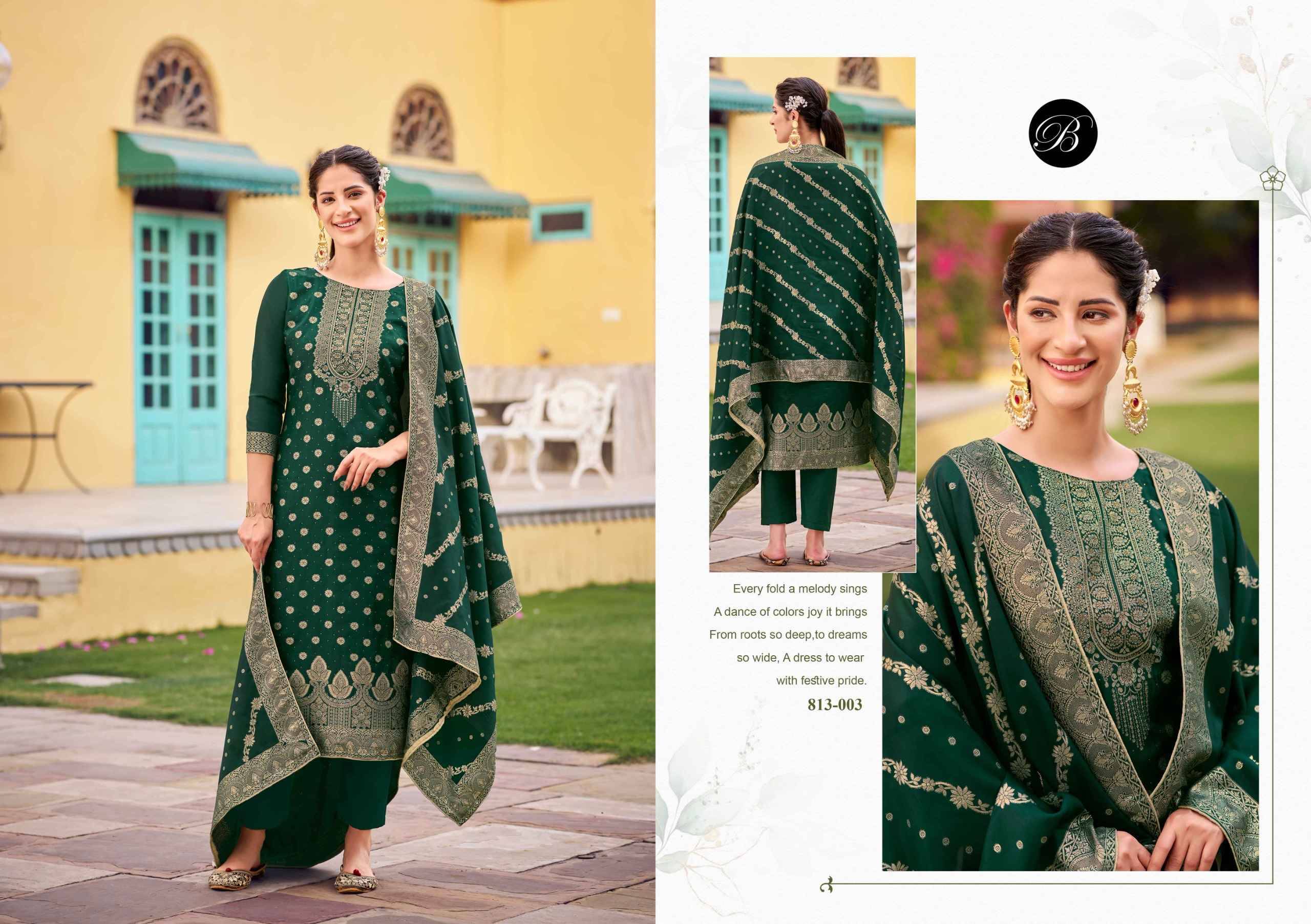 Belliza Zavira Viscose Dola Silk Dress Material 6 pcs Catalogue | Surat Wholesaler