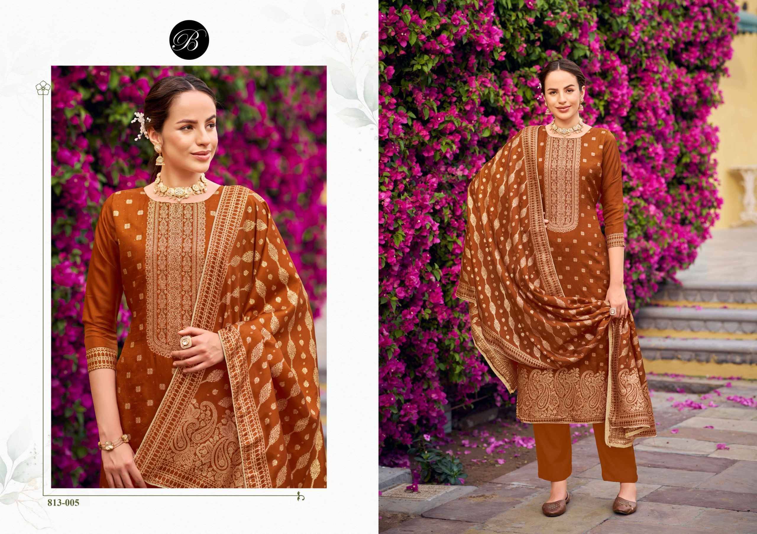 Belliza Zavira Viscose Dola Silk Dress Material 6 pcs Catalogue | Surat Wholesaler