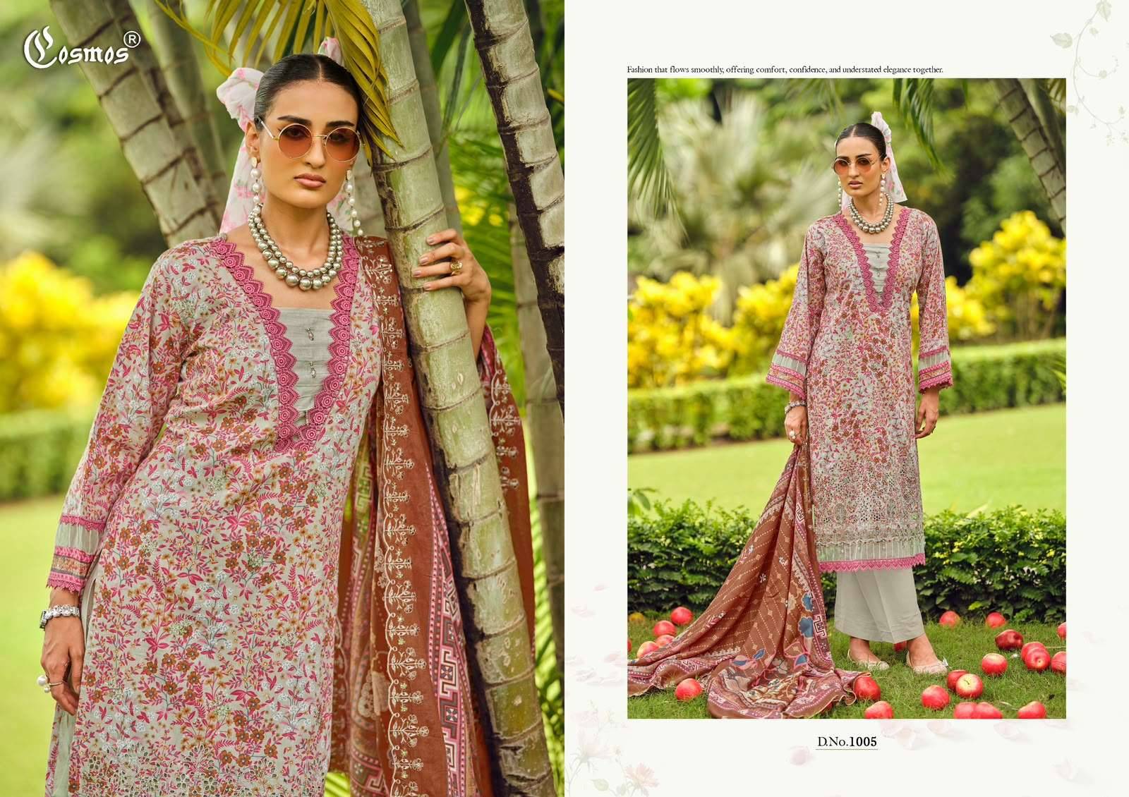 Cosmos Riwayat Lawn Vol 1 Cotton Pakistani Dress Material 6 Pcs Catalog