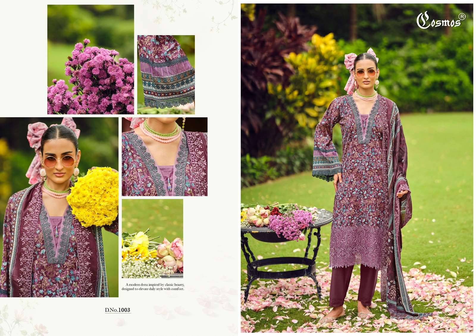 Cosmos Riwayat Lawn Vol 1 Cotton Pakistani Dress Material 6 Pcs Catalog