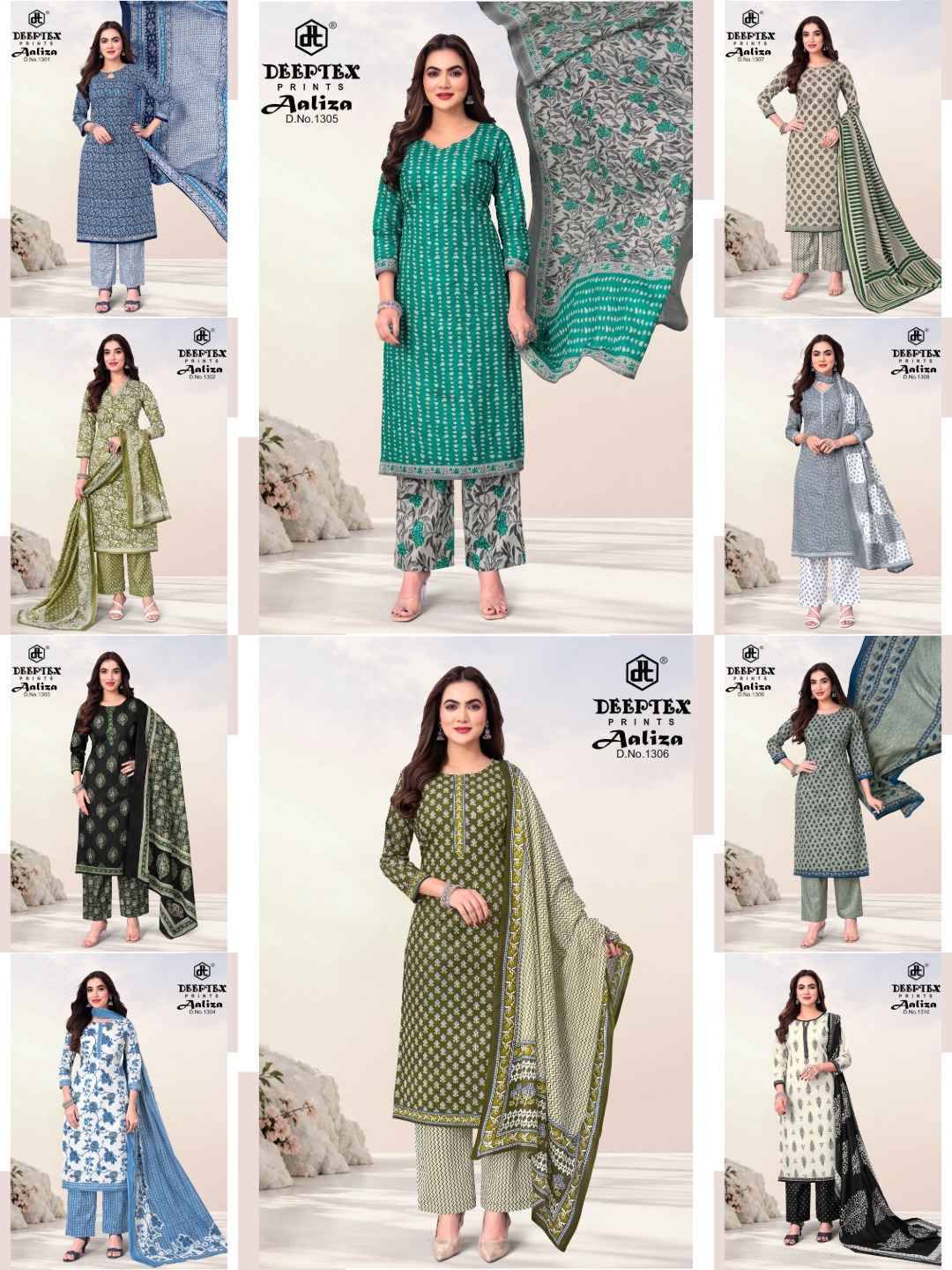 Deeptex Aaliza Vol 13 Cotton Dress Material 10 pcs Catalog | Surat Wholesale Market