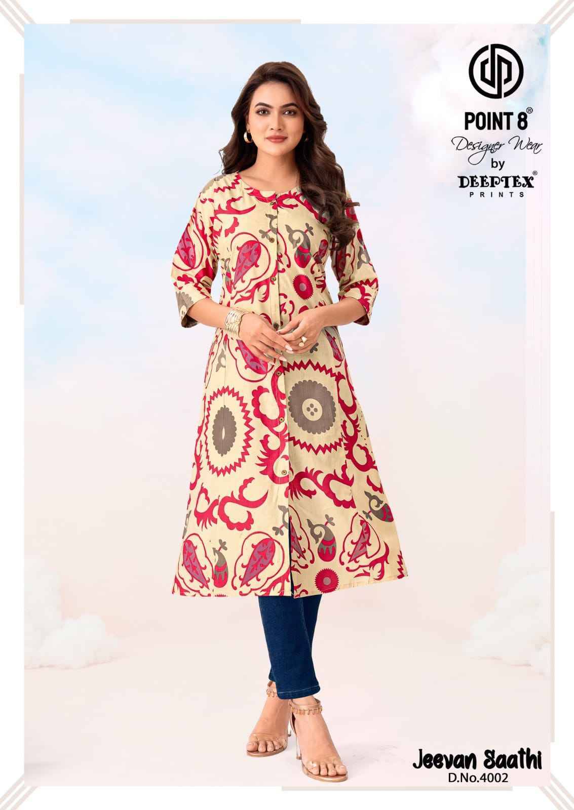 Deeptex Jeevan Sathi Vol 4 Long Cotton Kurti 10 pcs Catalog | Wholesale Market in Surat