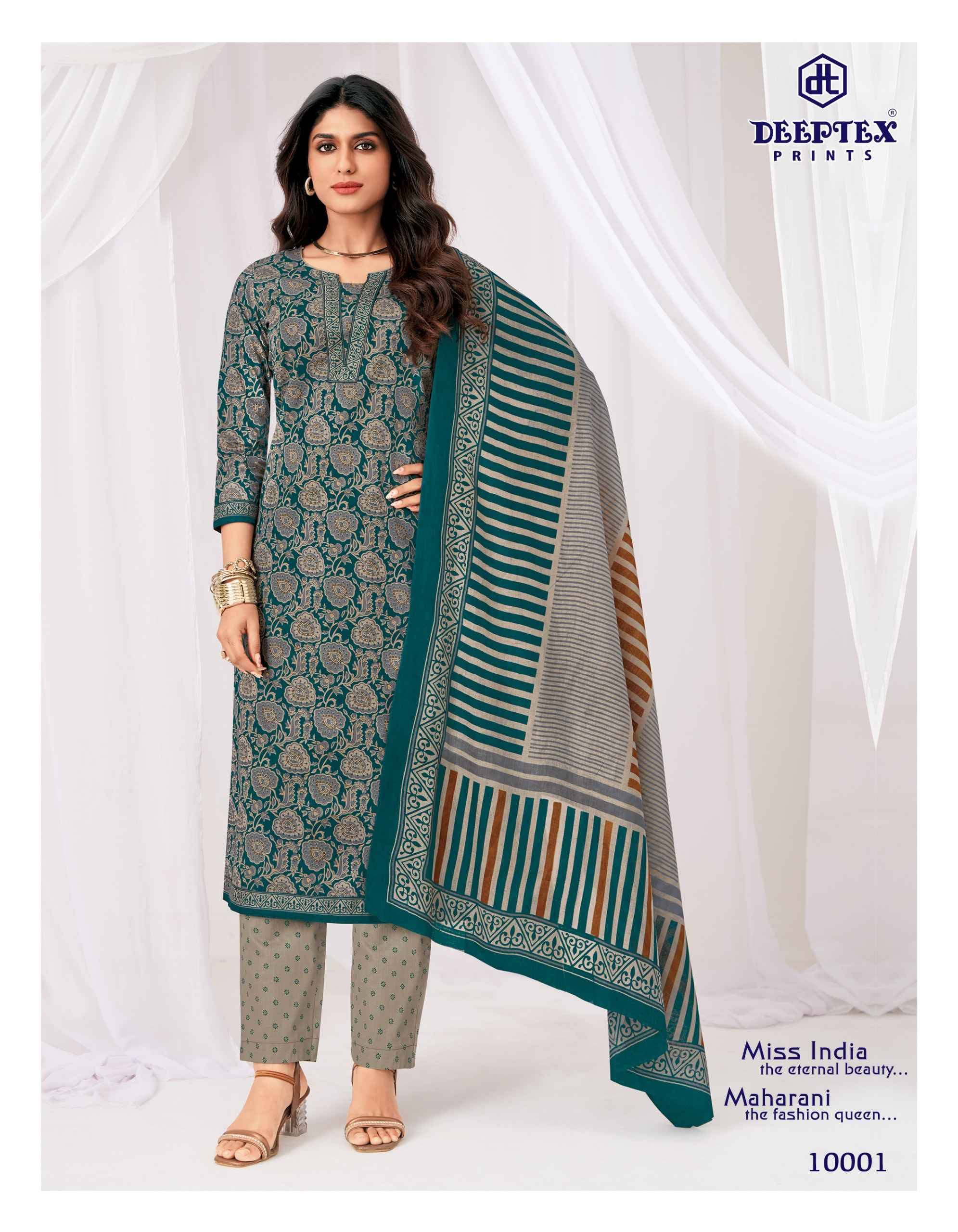 Deeptex Miss India Vol 100 Cotton Dress Material 16 pcs Catalog