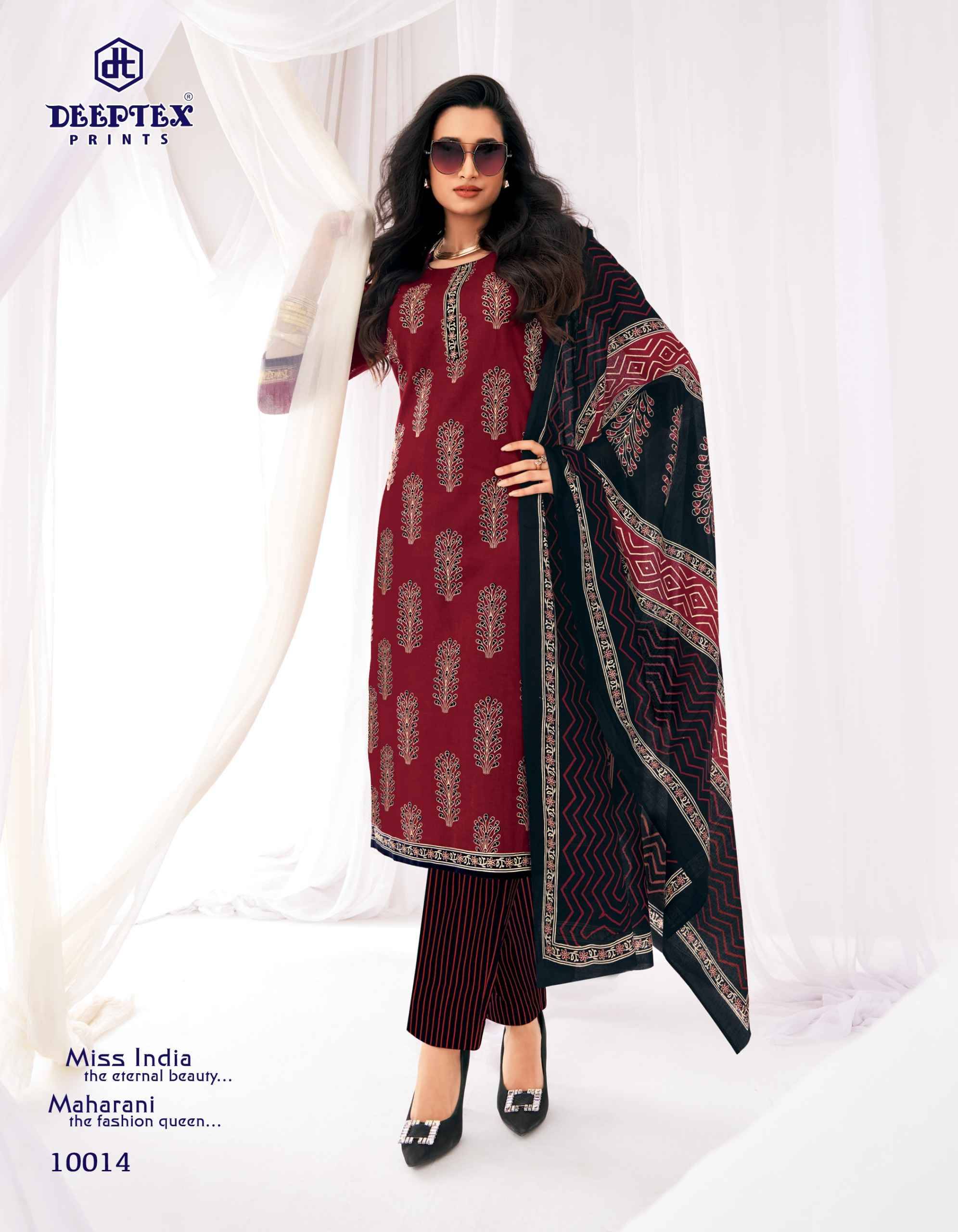 Deeptex Miss India Vol 100 Cotton Dress Material 16 pcs Catalog