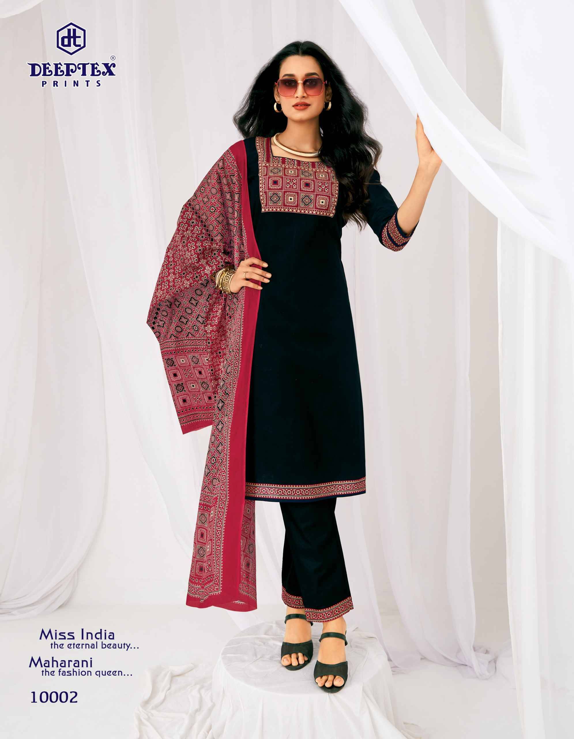 Deeptex Miss India Vol 100 Cotton Dress Material 16 pcs Catalog