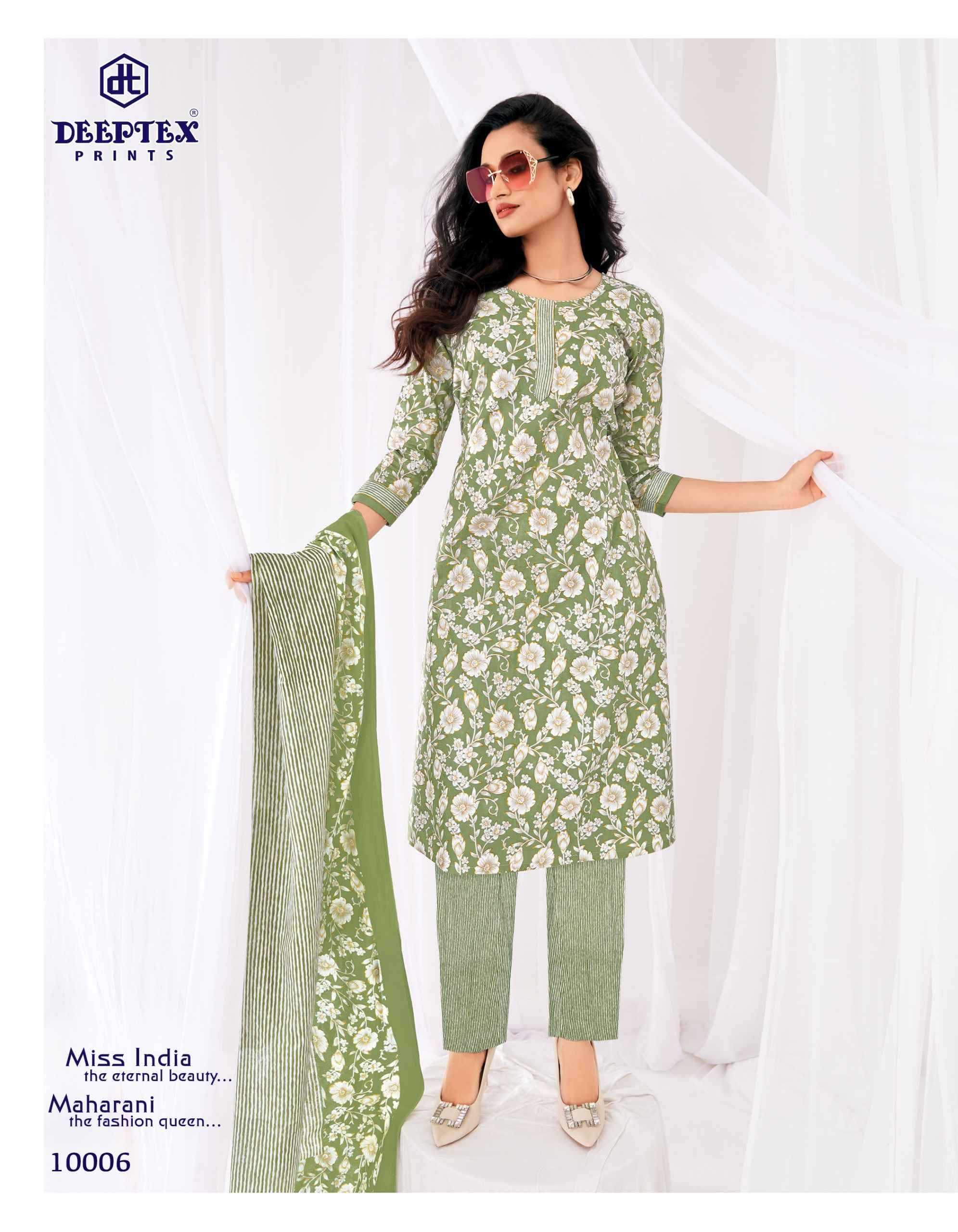 Deeptex Miss India Vol 100 Cotton Dress Material 16 pcs Catalog