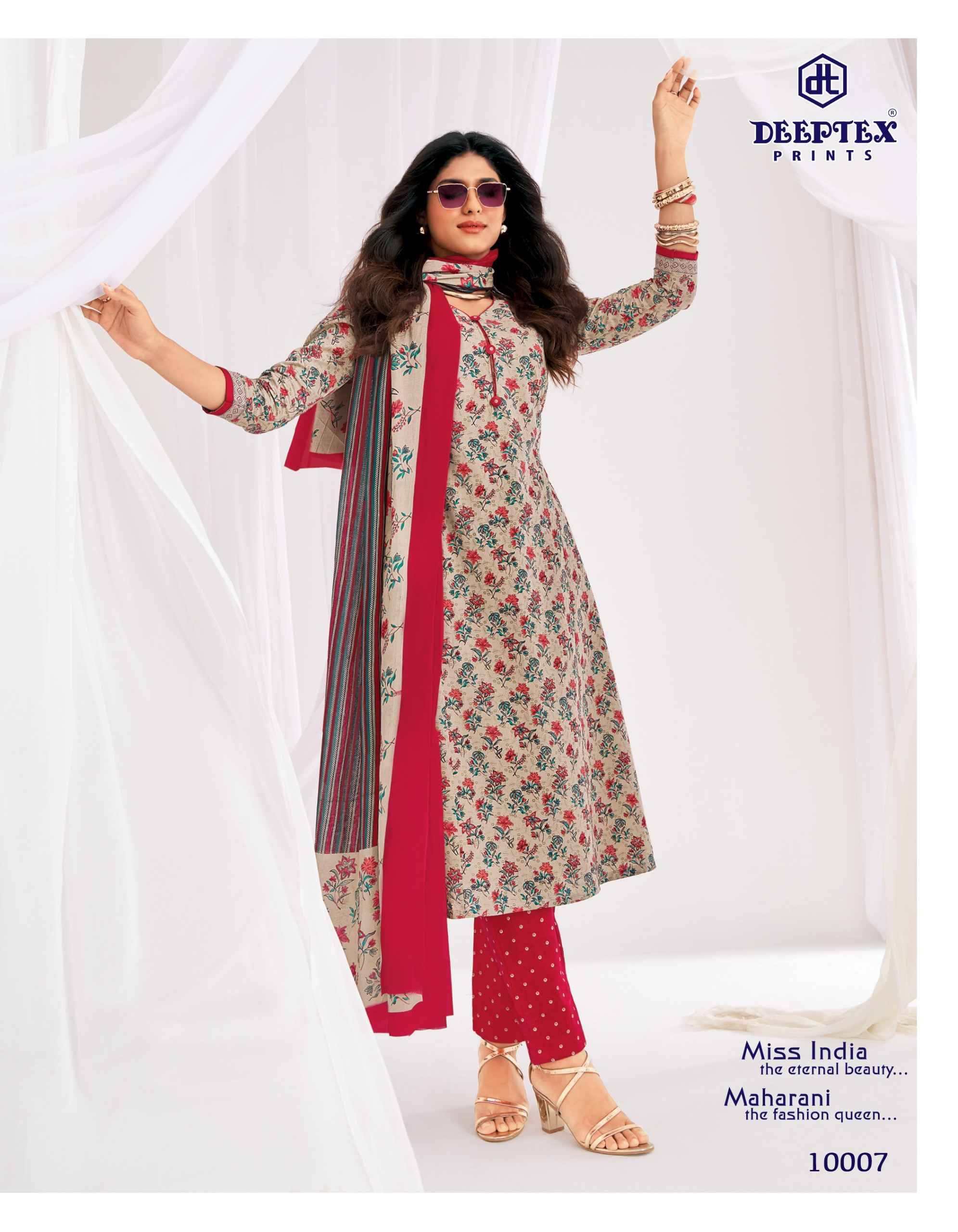 Deeptex Miss India Vol 100 Cotton Dress Material 16 pcs Catalog