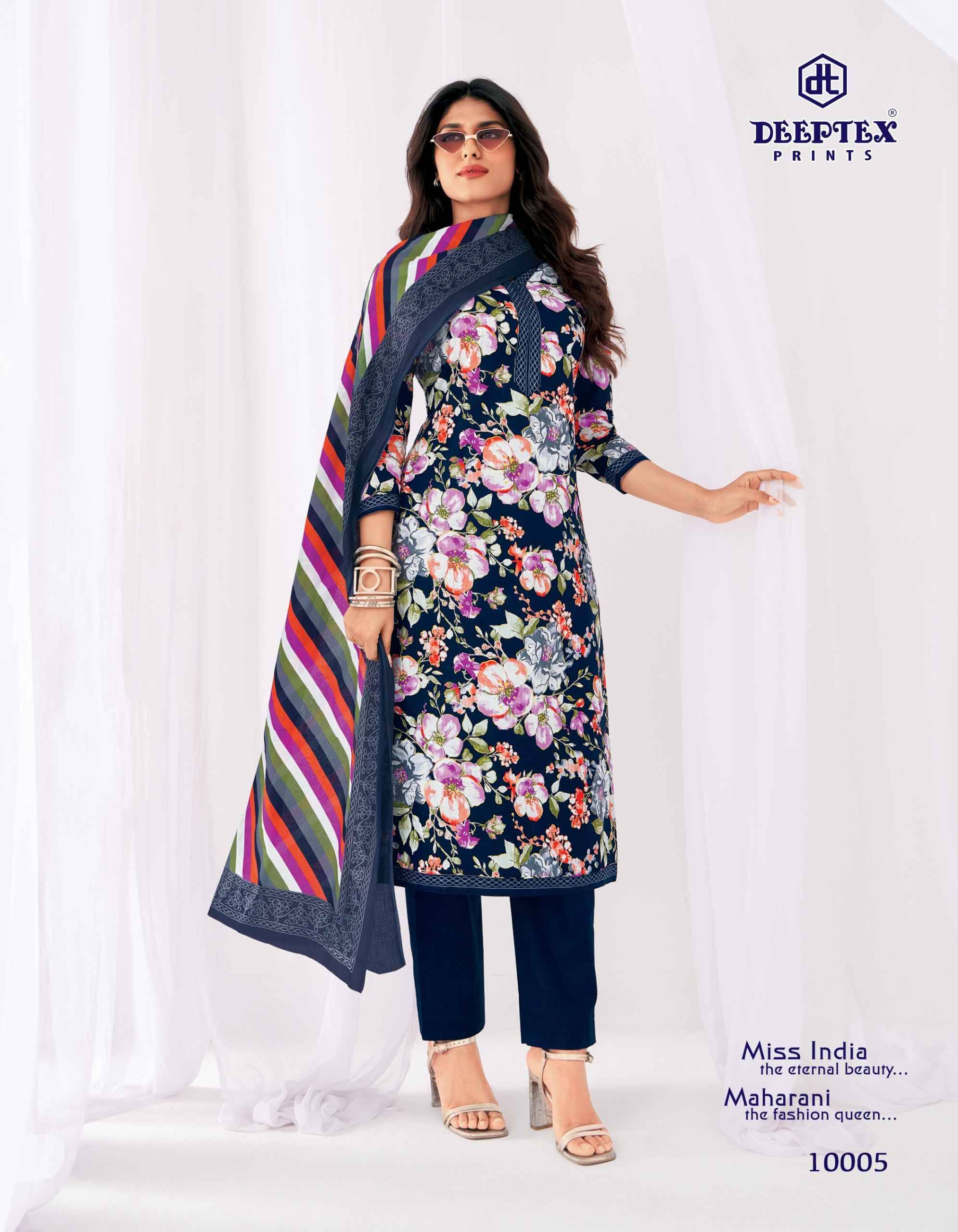 Deeptex Miss India Vol 100 Cotton Dress Material 16 pcs Catalog