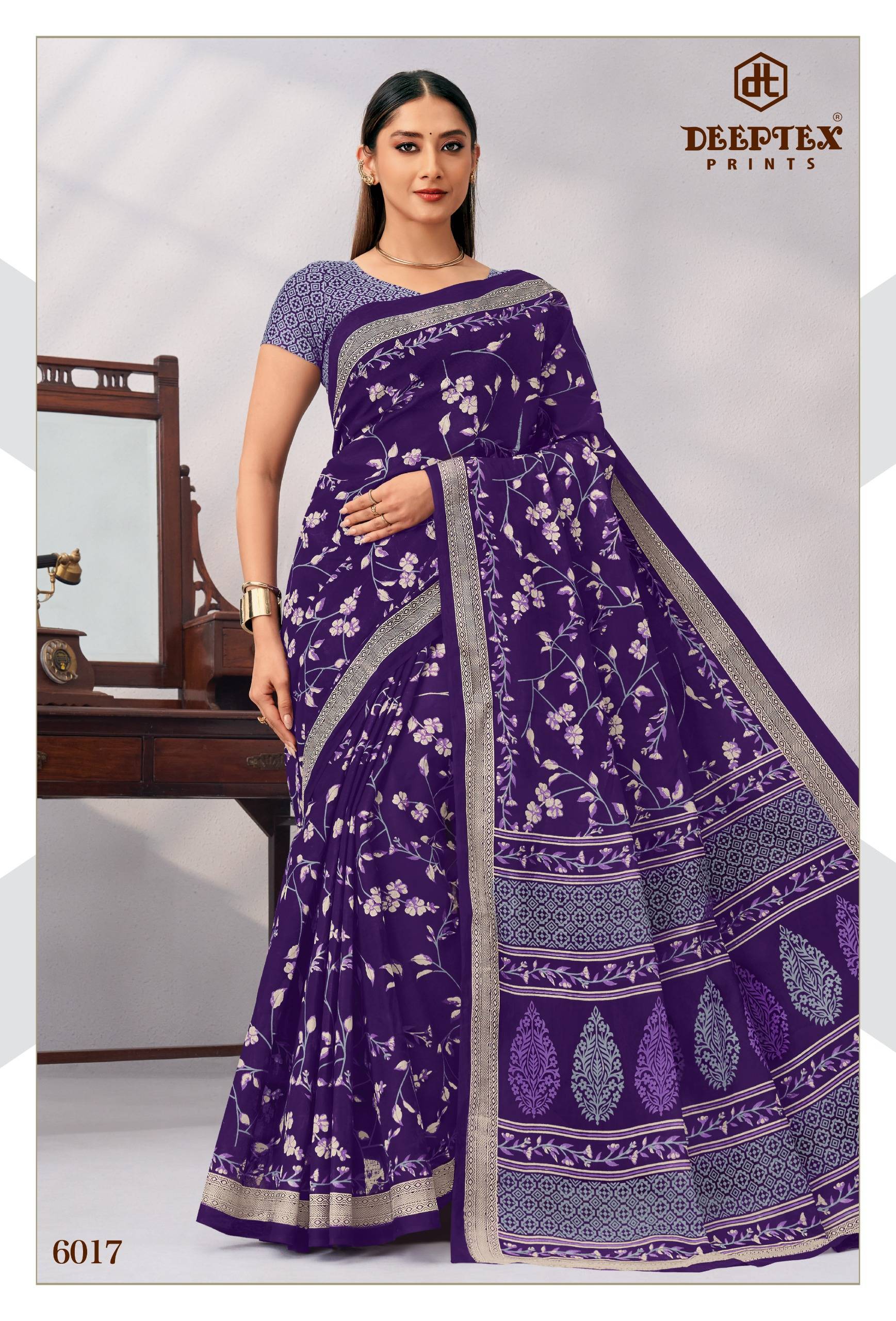 Deeptex Mother India Vol 60 Pure Cotton Sarees 30 Pcs Catalog