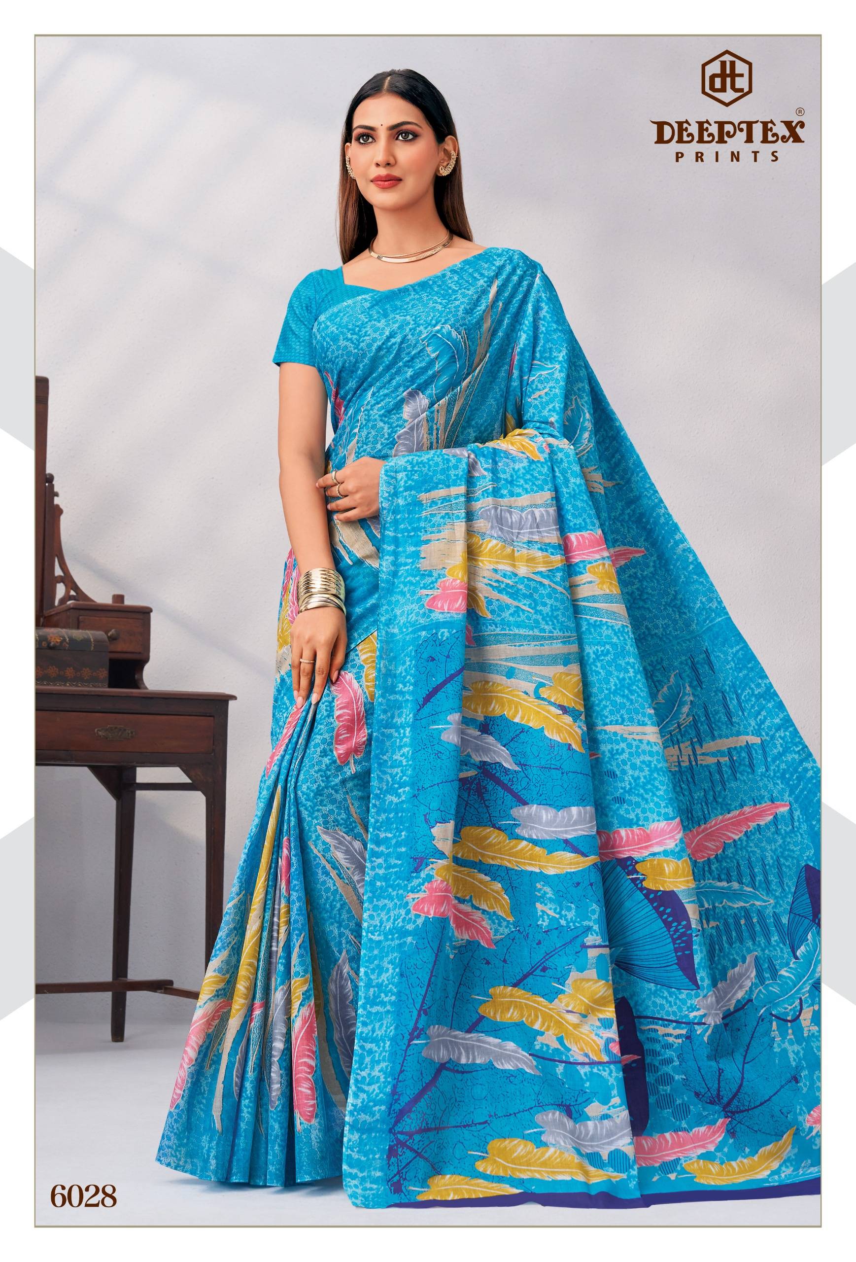 Deeptex Mother India Vol 60 Pure Cotton Sarees 30 Pcs Catalog