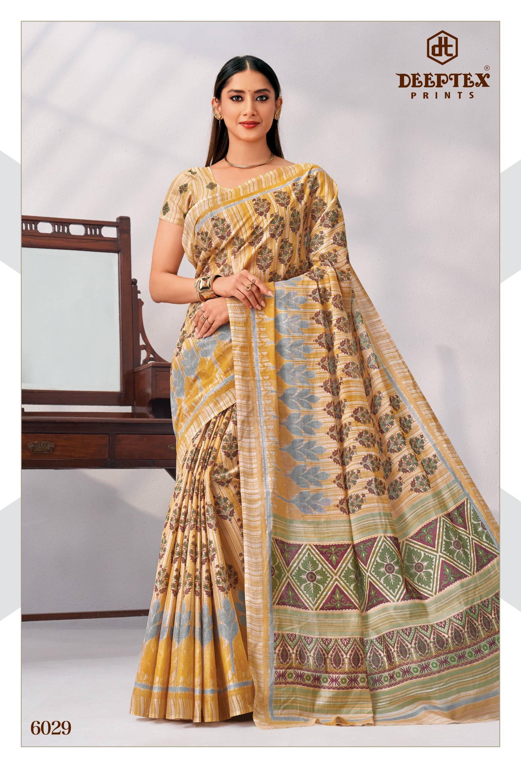 Deeptex Mother India Vol 60 Pure Cotton Sarees 30 Pcs Catalog