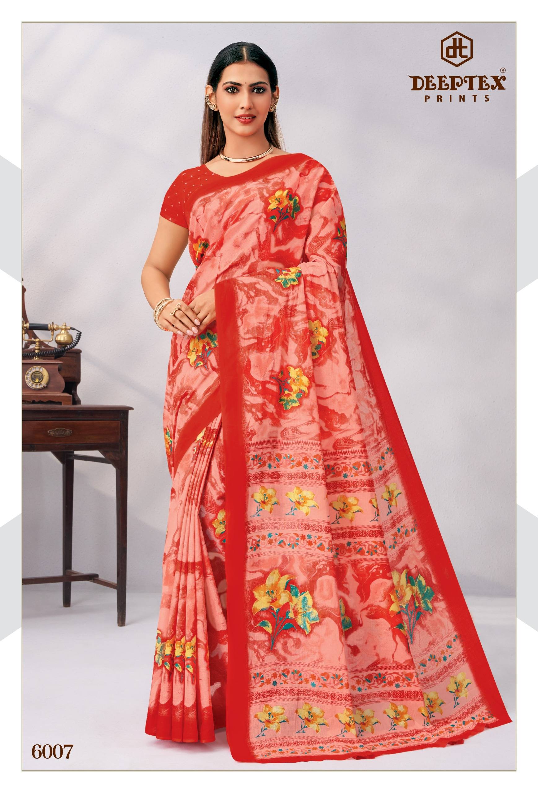 Deeptex Mother India Vol 60 Pure Cotton Sarees 30 Pcs Catalog