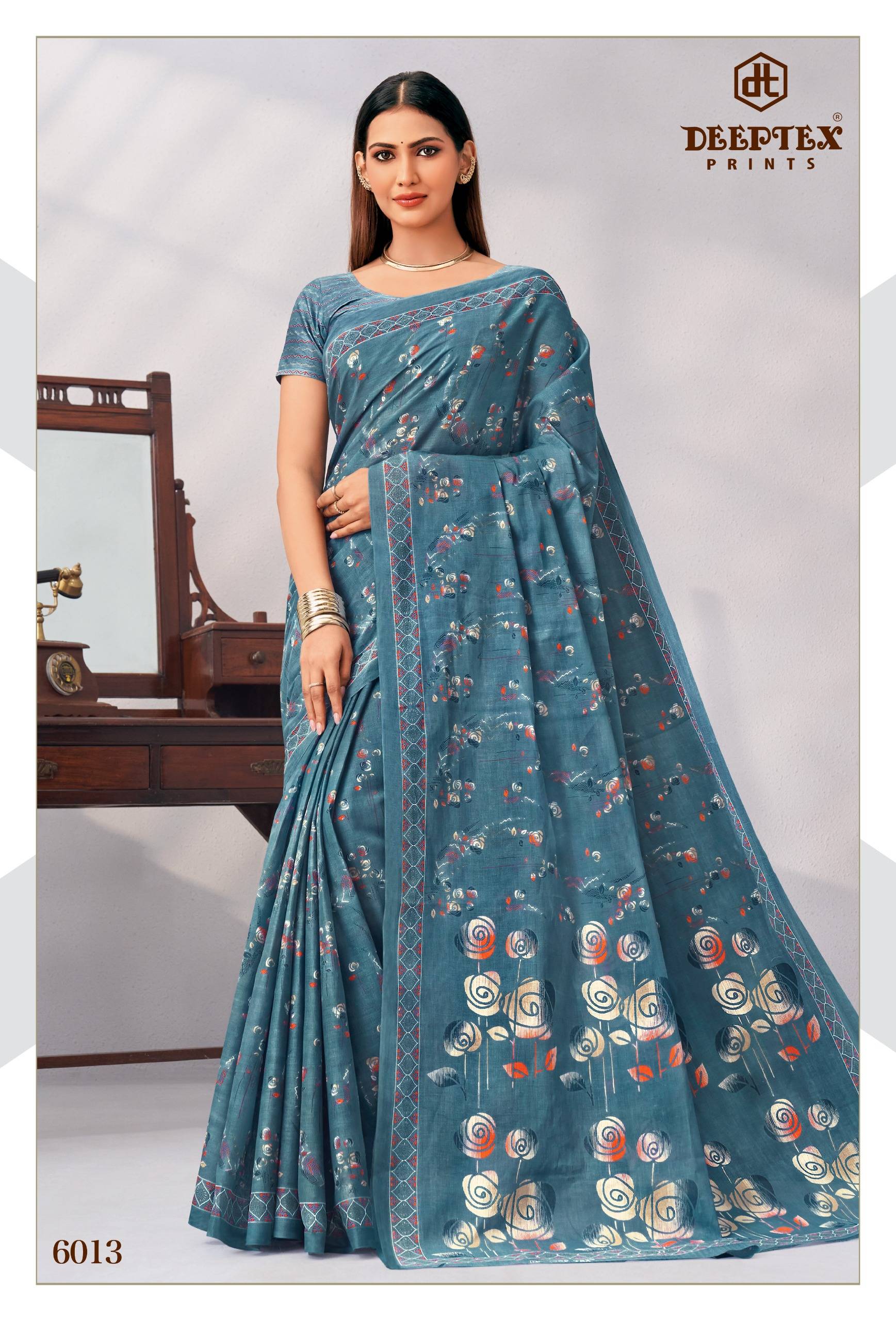 Deeptex Mother India Vol 60 Pure Cotton Sarees 30 Pcs Catalog