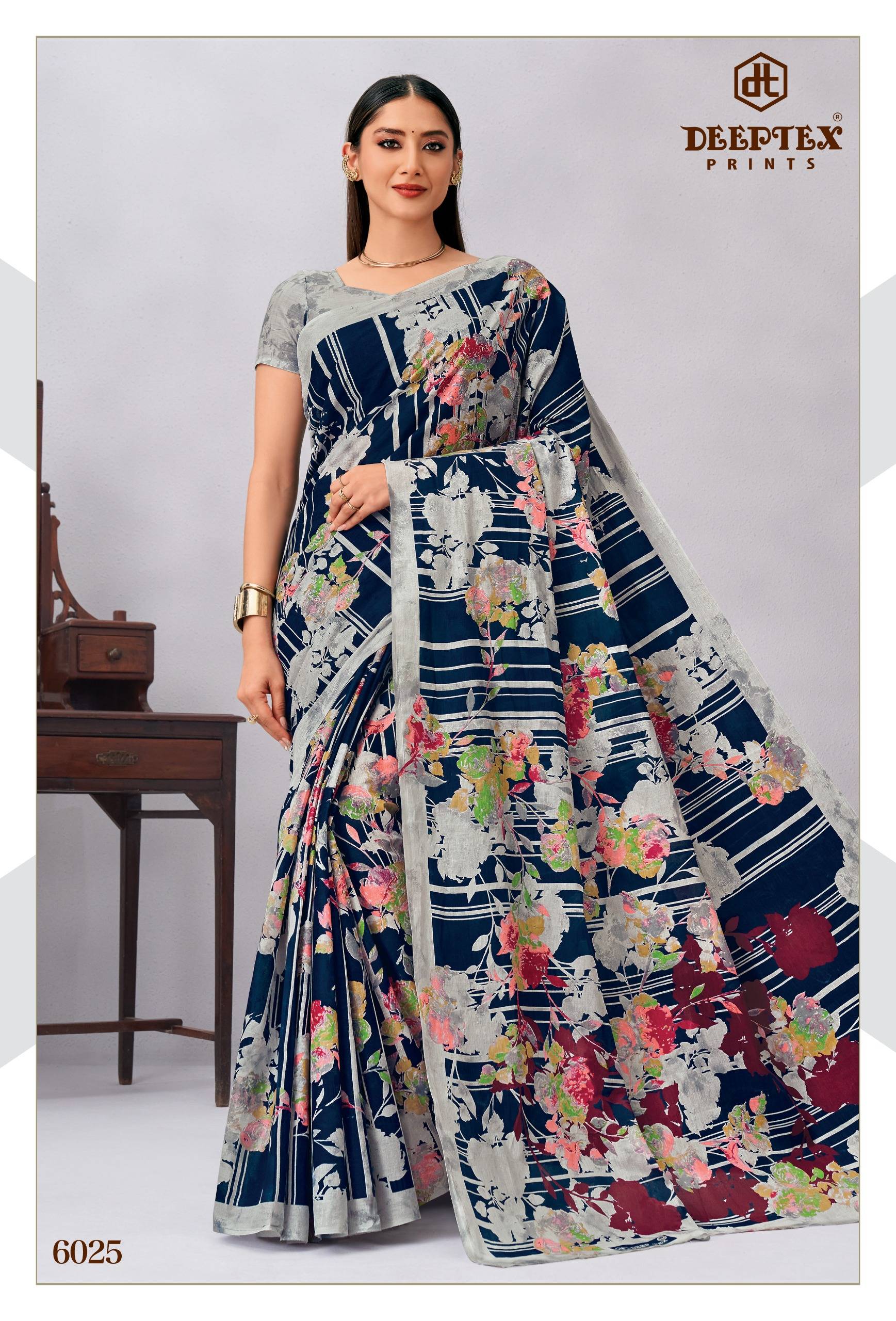 Deeptex Mother India Vol 60 Pure Cotton Sarees 30 Pcs Catalog