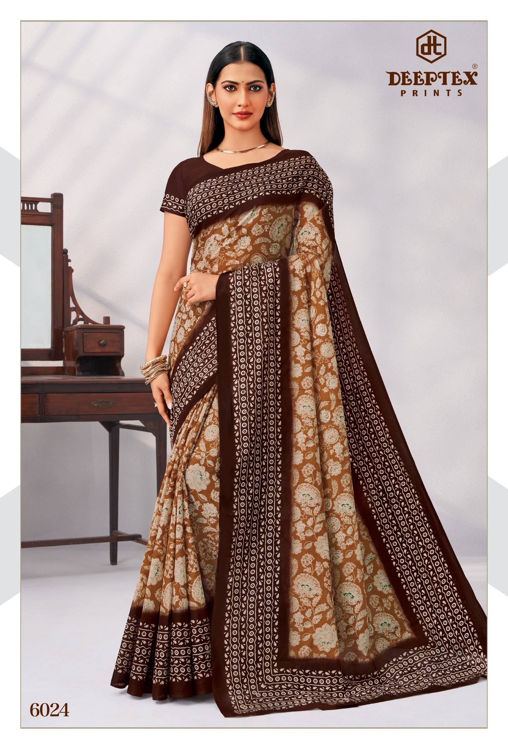Deeptex Mother India Vol 60 Pure Cotton Sarees 30 Pcs Catalog