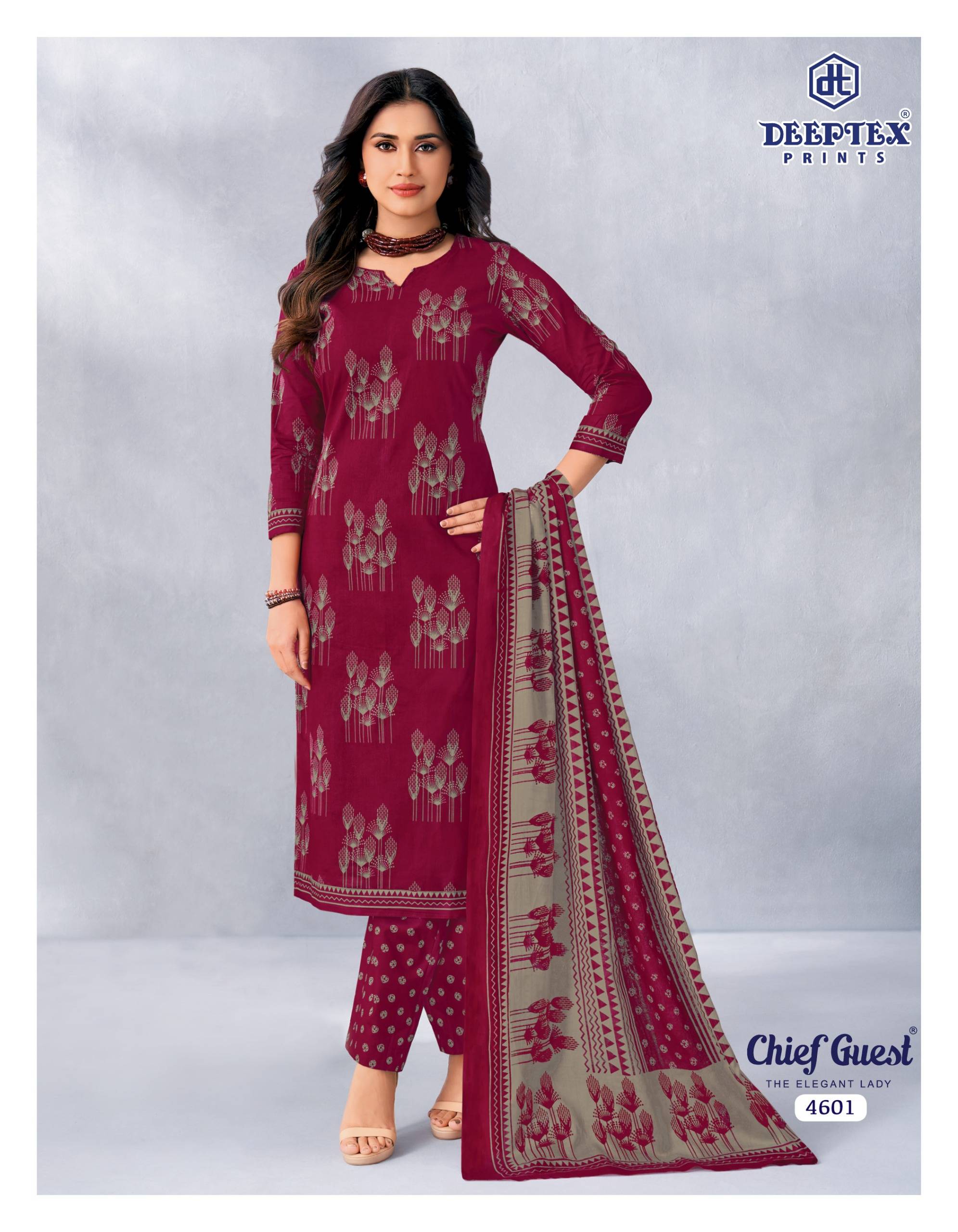 Deeptex Prints Chief Guest Vol 46 Pure Cotton Salwar Kameez 15 Pcs Catalog