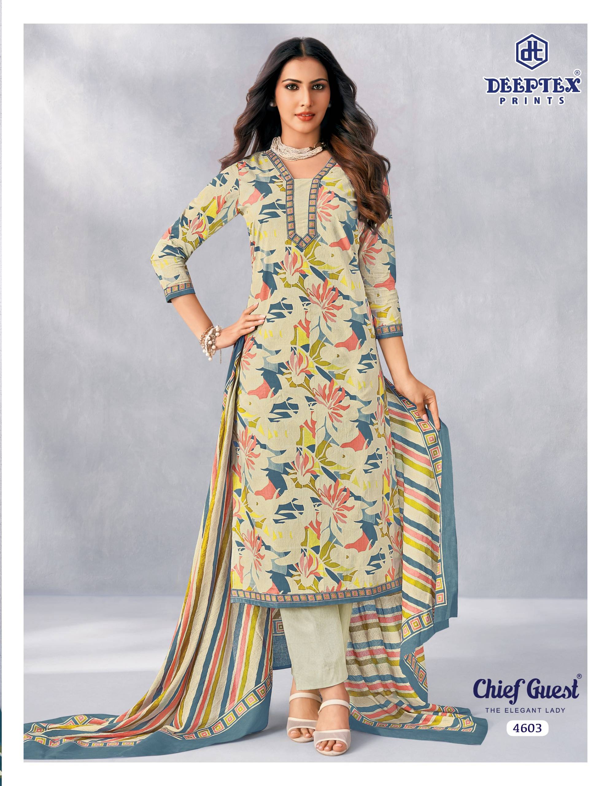 Deeptex Prints Chief Guest Vol 46 Pure Cotton Salwar Kameez 15 Pcs Catalog