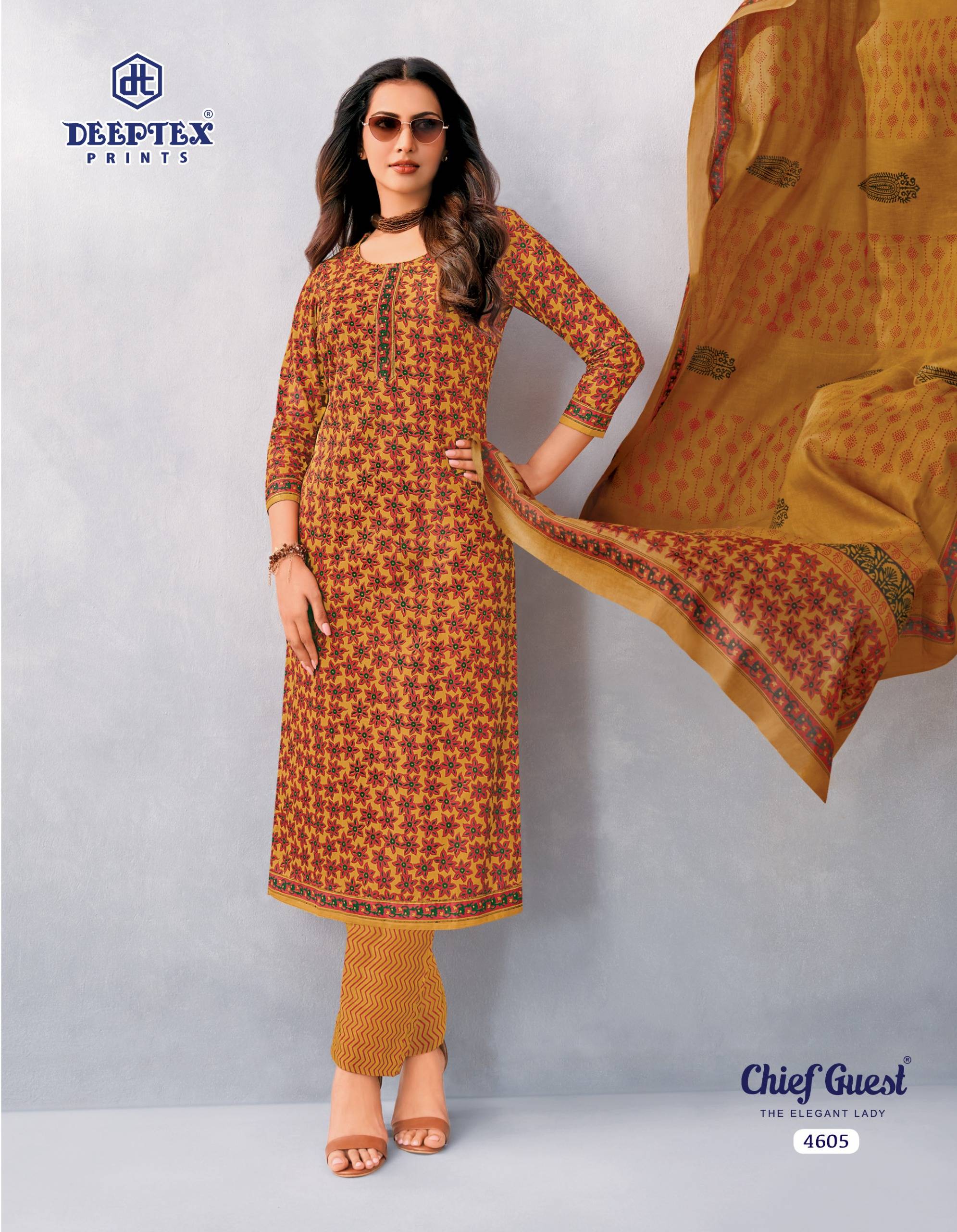 Deeptex Prints Chief Guest Vol 46 Pure Cotton Salwar Kameez 15 Pcs Catalog